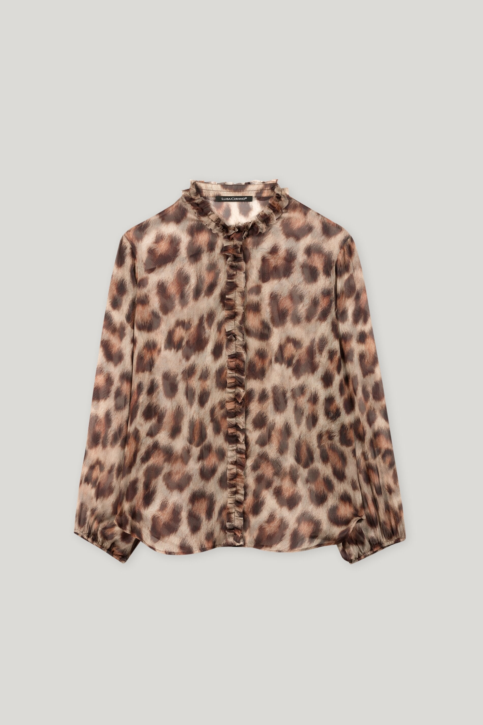 Seidenbluse mit Animal-Print