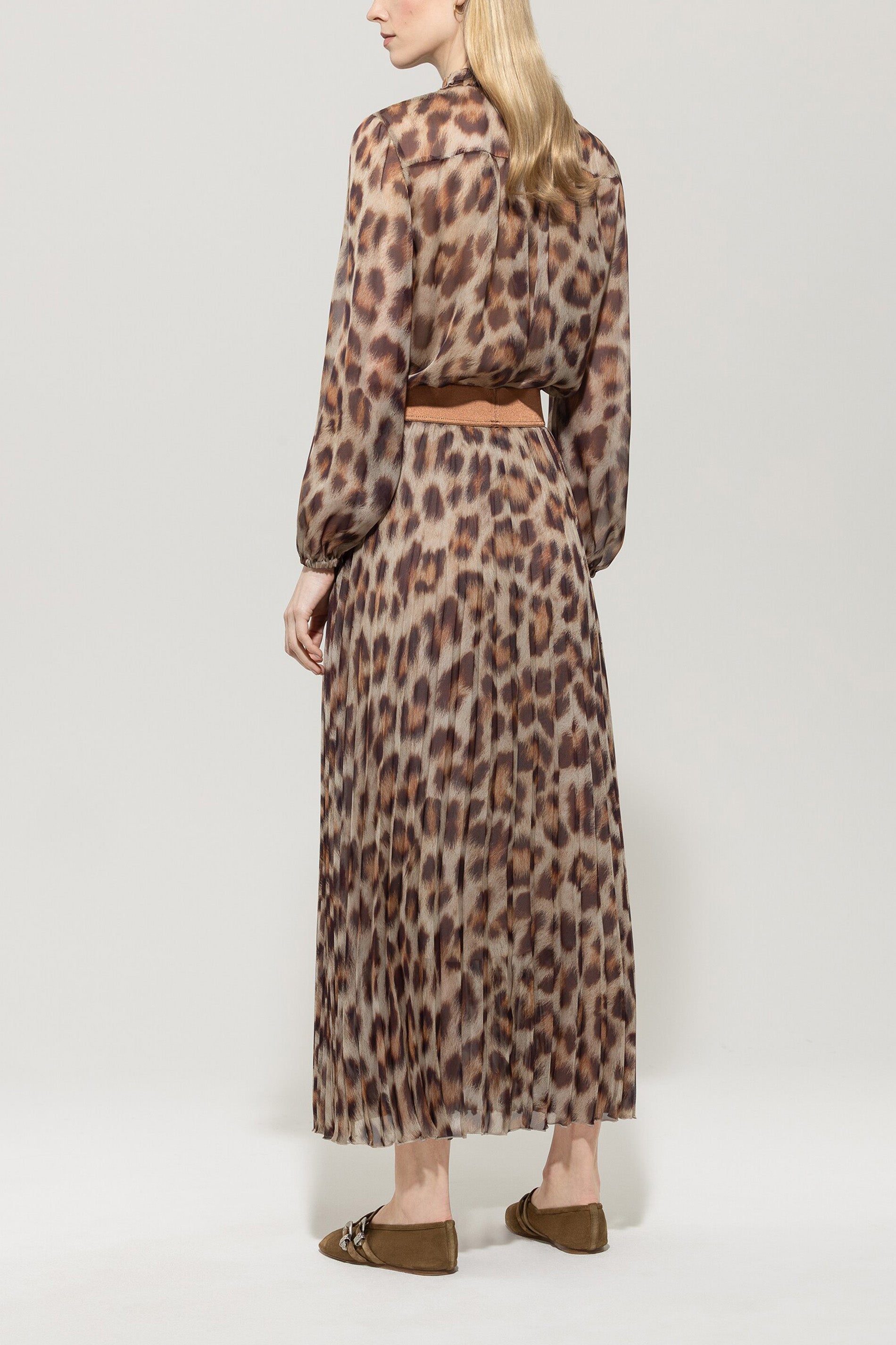 Plissee-Rock mit Animal-Print