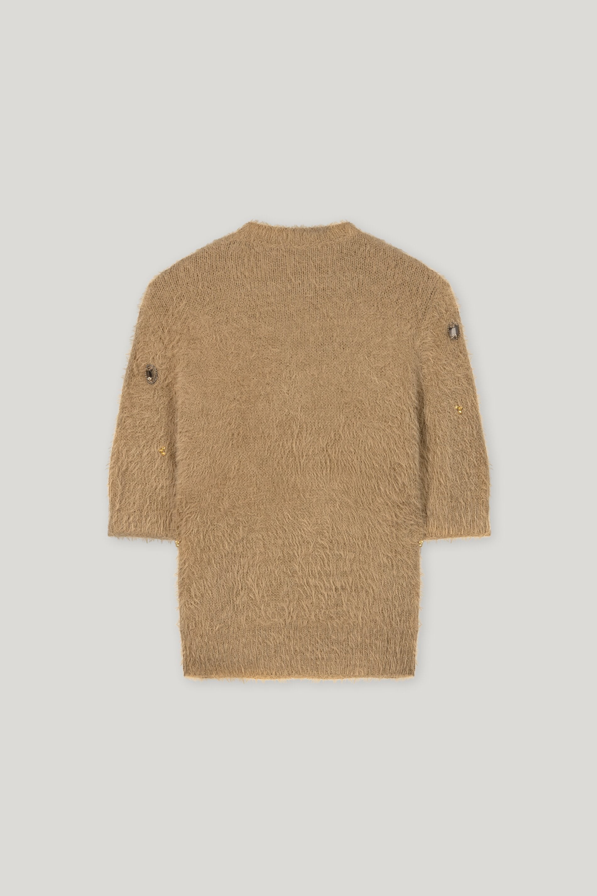 Kurzarm-Pullover mit Steinen