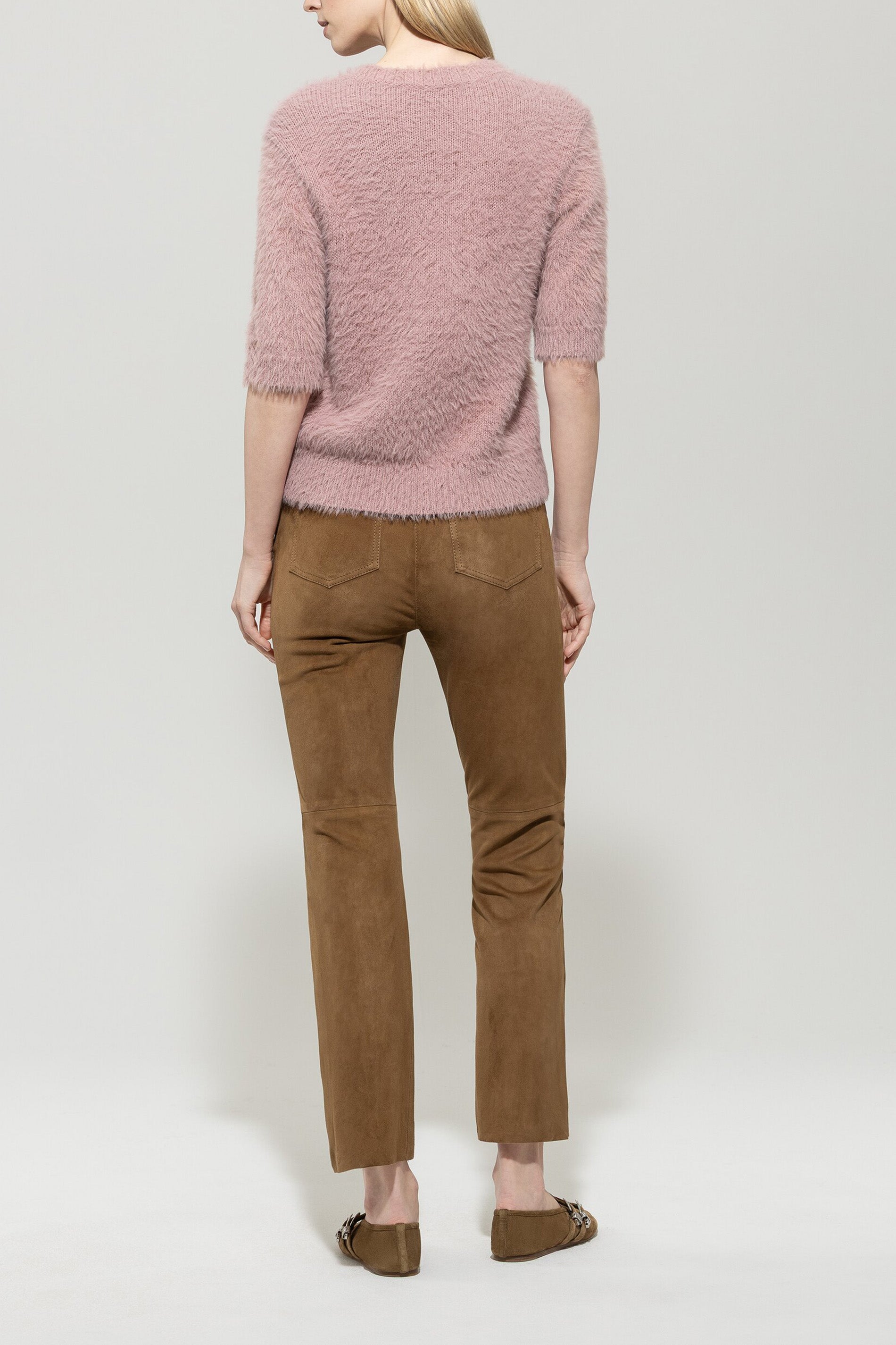 Veloursleder-Babyflare-Pants