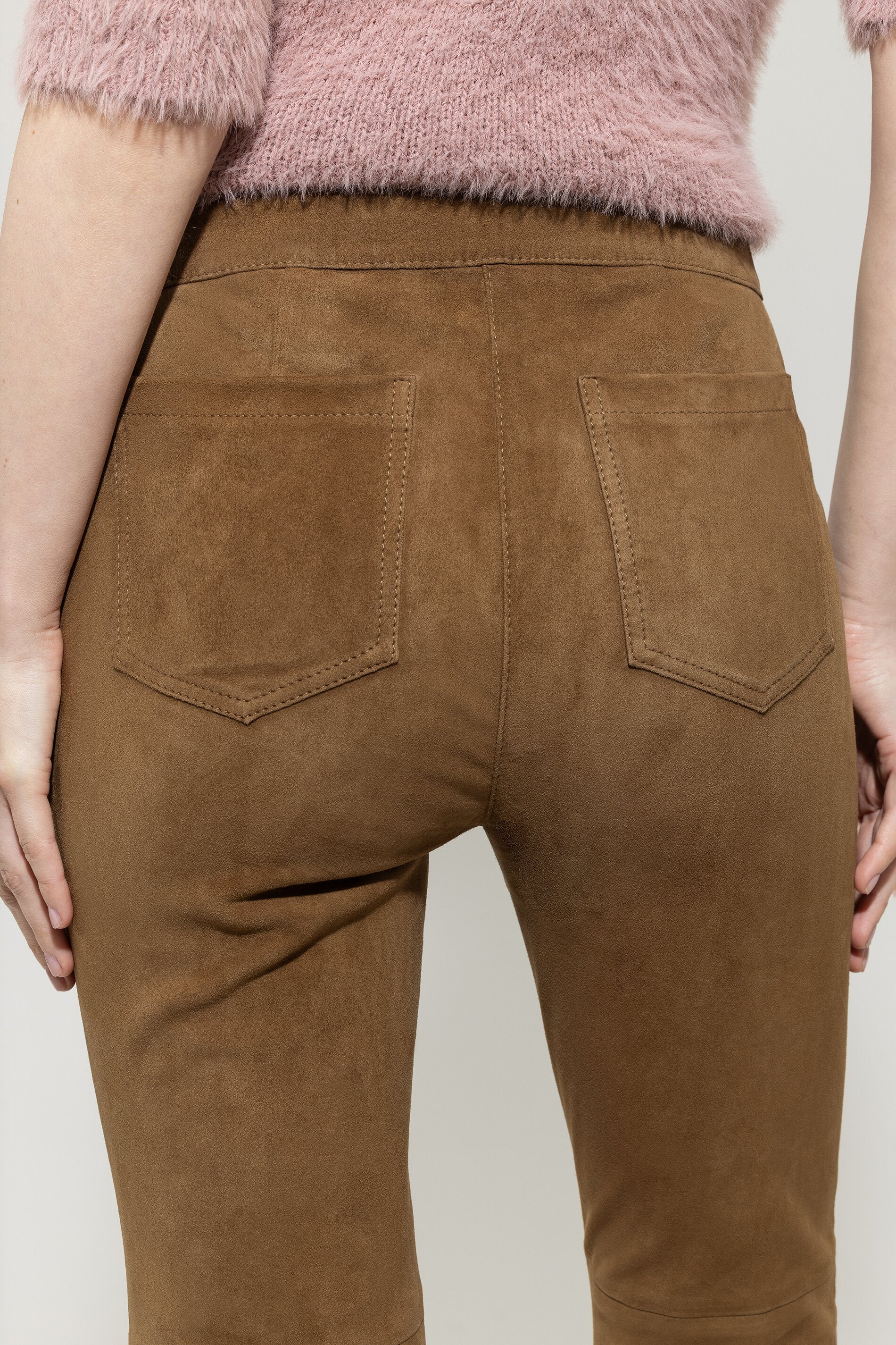 Veloursleder-Babyflare-Pants