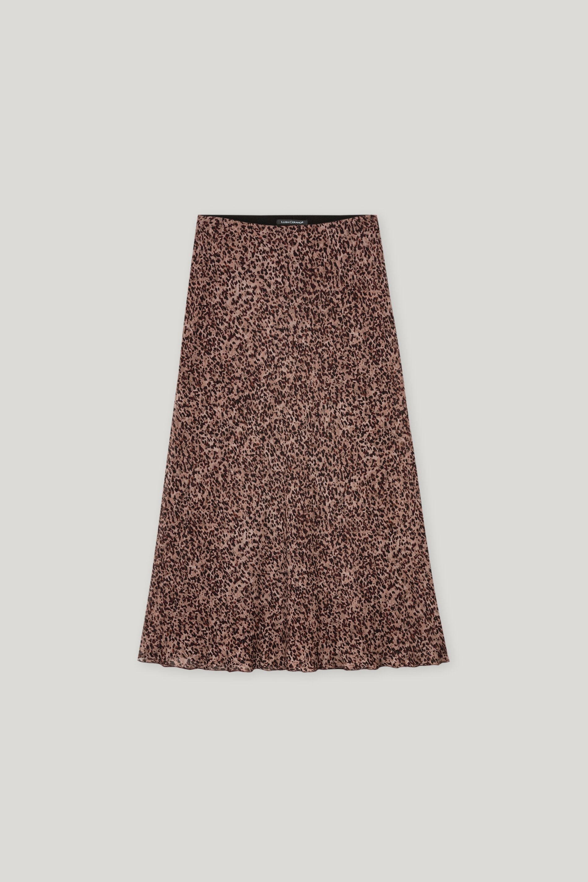 Midirock mit Baby-Animal-Print