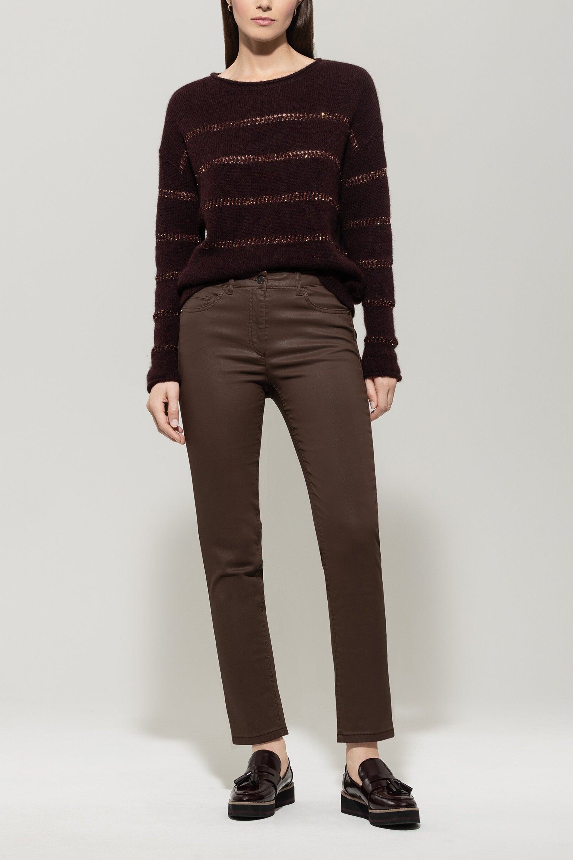 Tapered-Pants in Leder-Optik