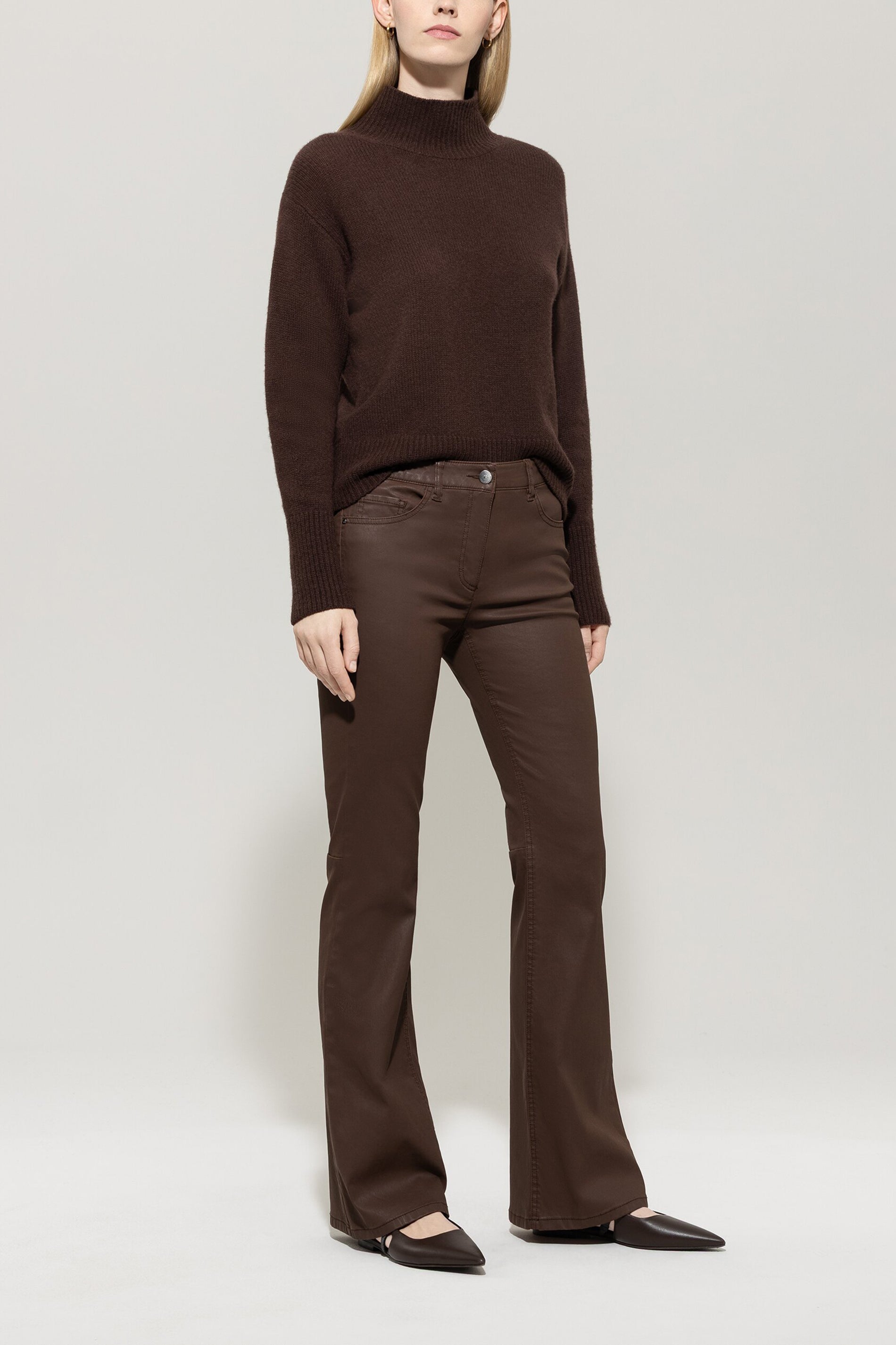 Flared-Pants in Leder-Optik