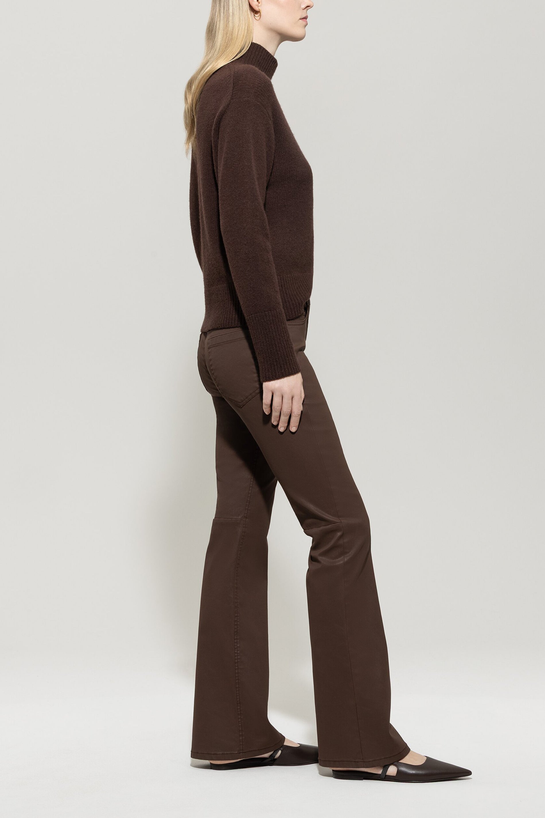 Flared-Pants in Leder-Optik