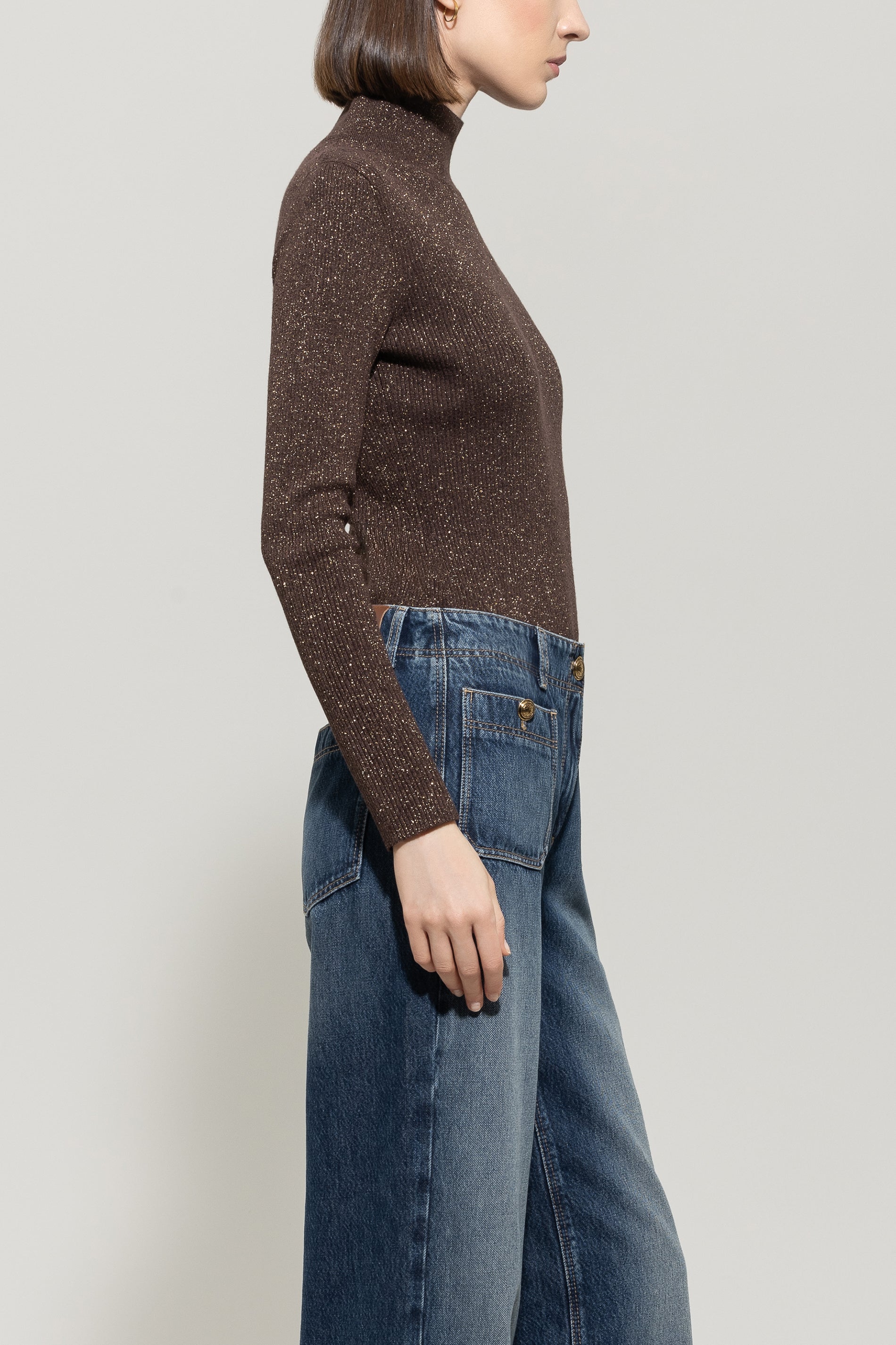 Rollkragen-Pulli aus Woll-Mix