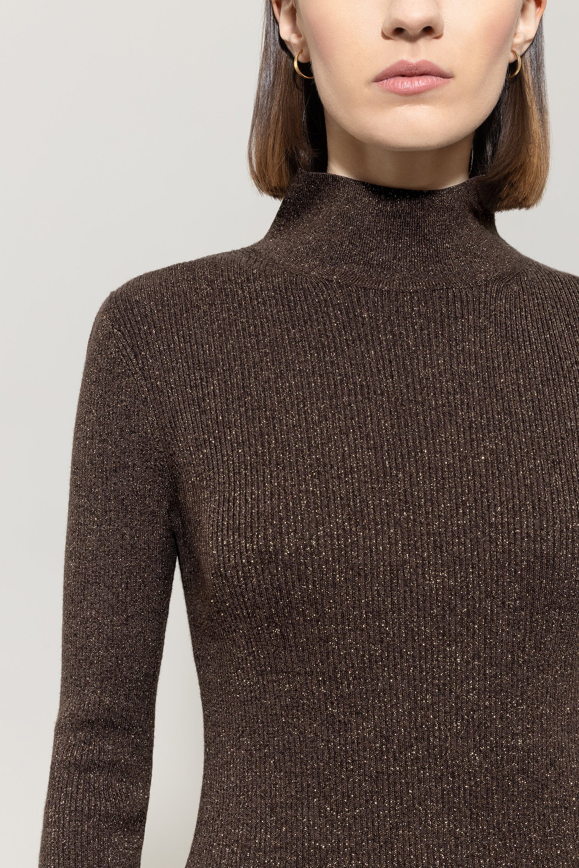 Rollkragen-Pulli aus Woll-Mix