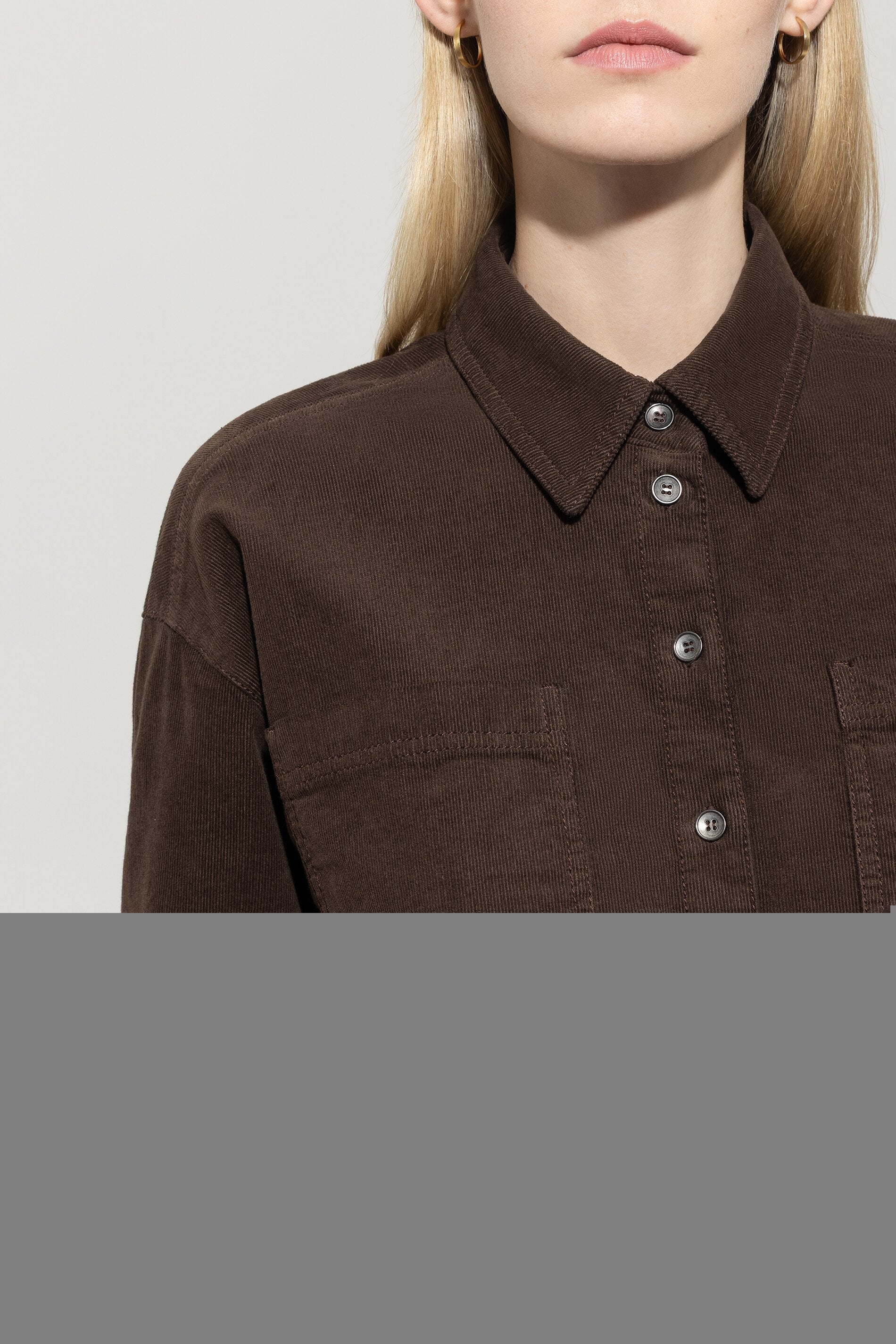 Cord-Hemd mit Fransendetails