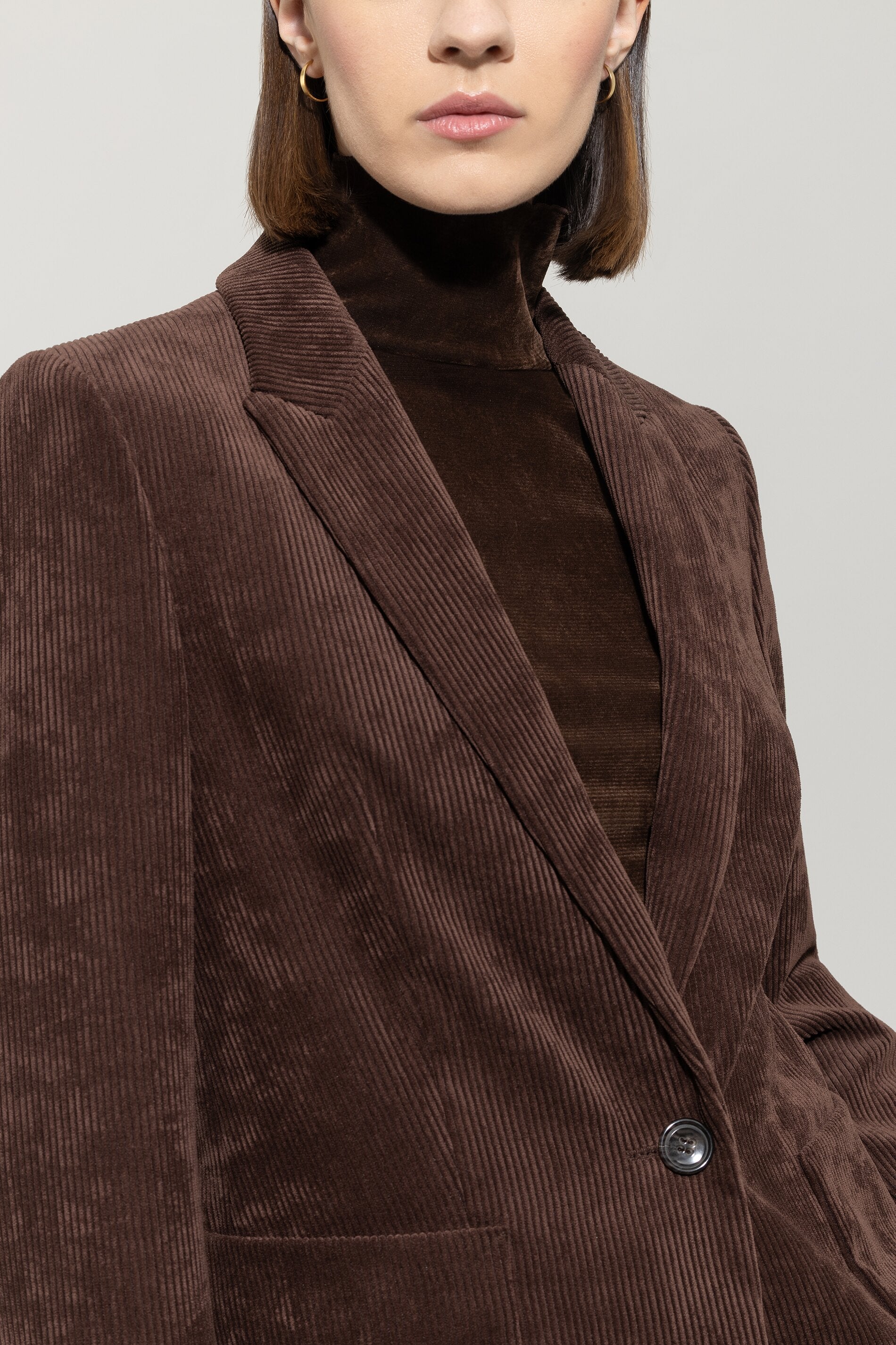 Cord-Ein-Knopf-Blazer