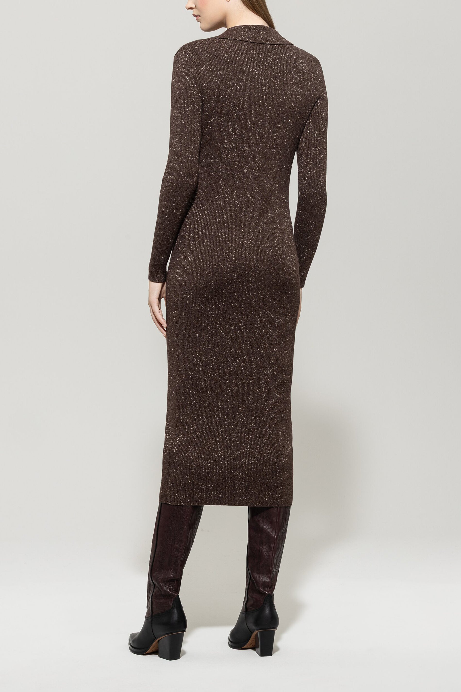 Langarm-Kleid aus Woll-Mix