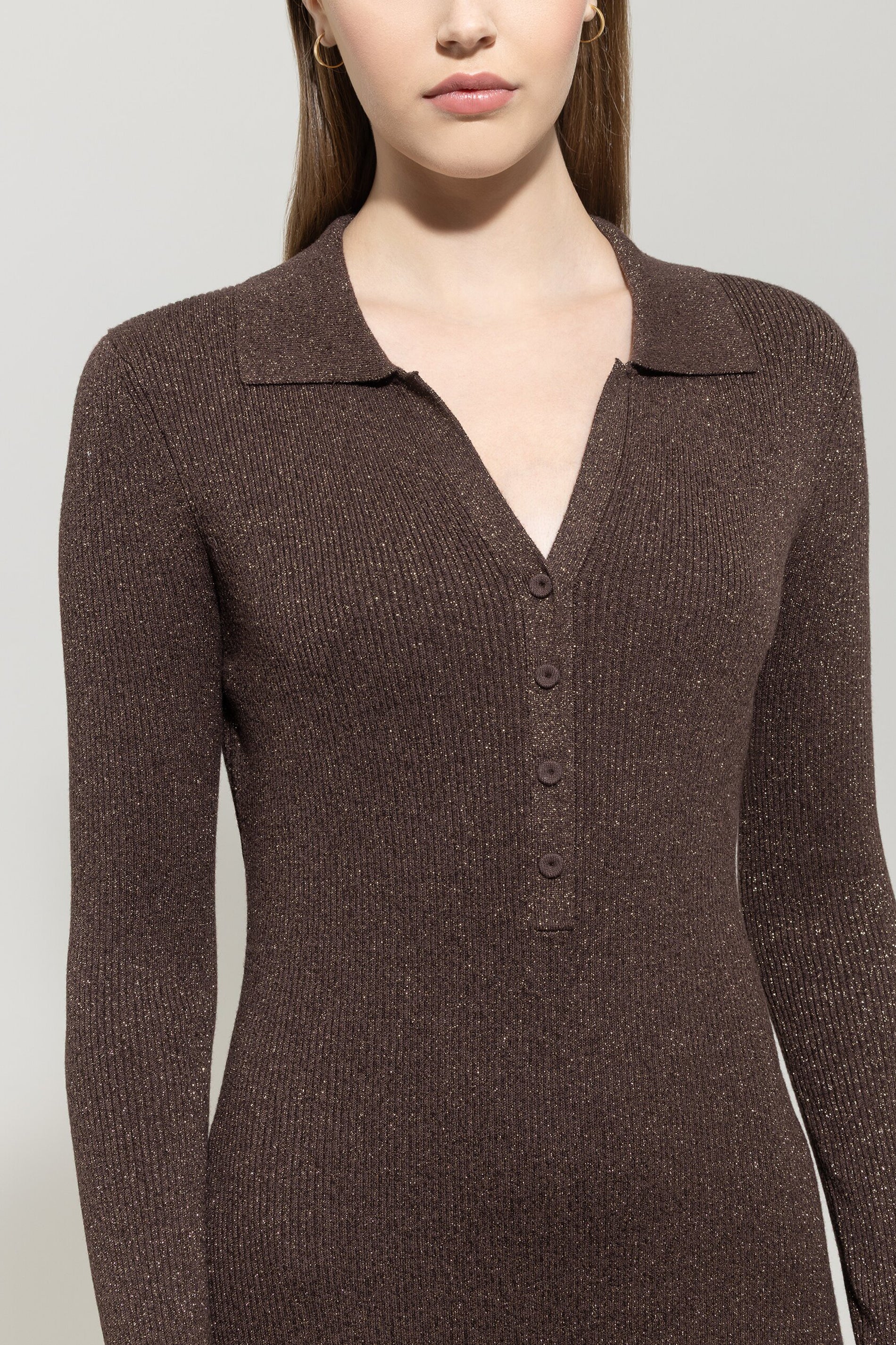 Langarm-Kleid aus Woll-Mix