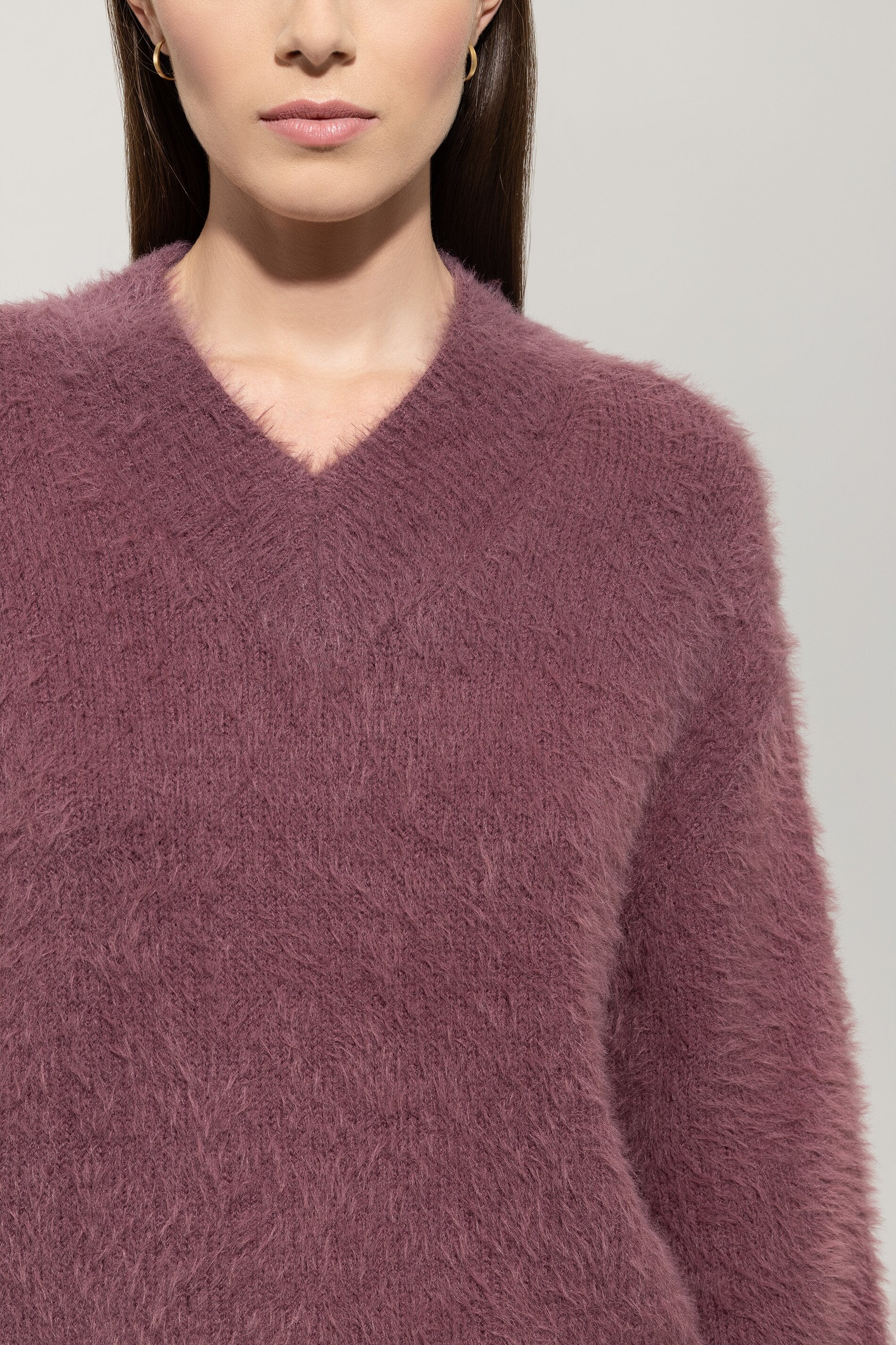 V-Pullover aus Woll-Mix