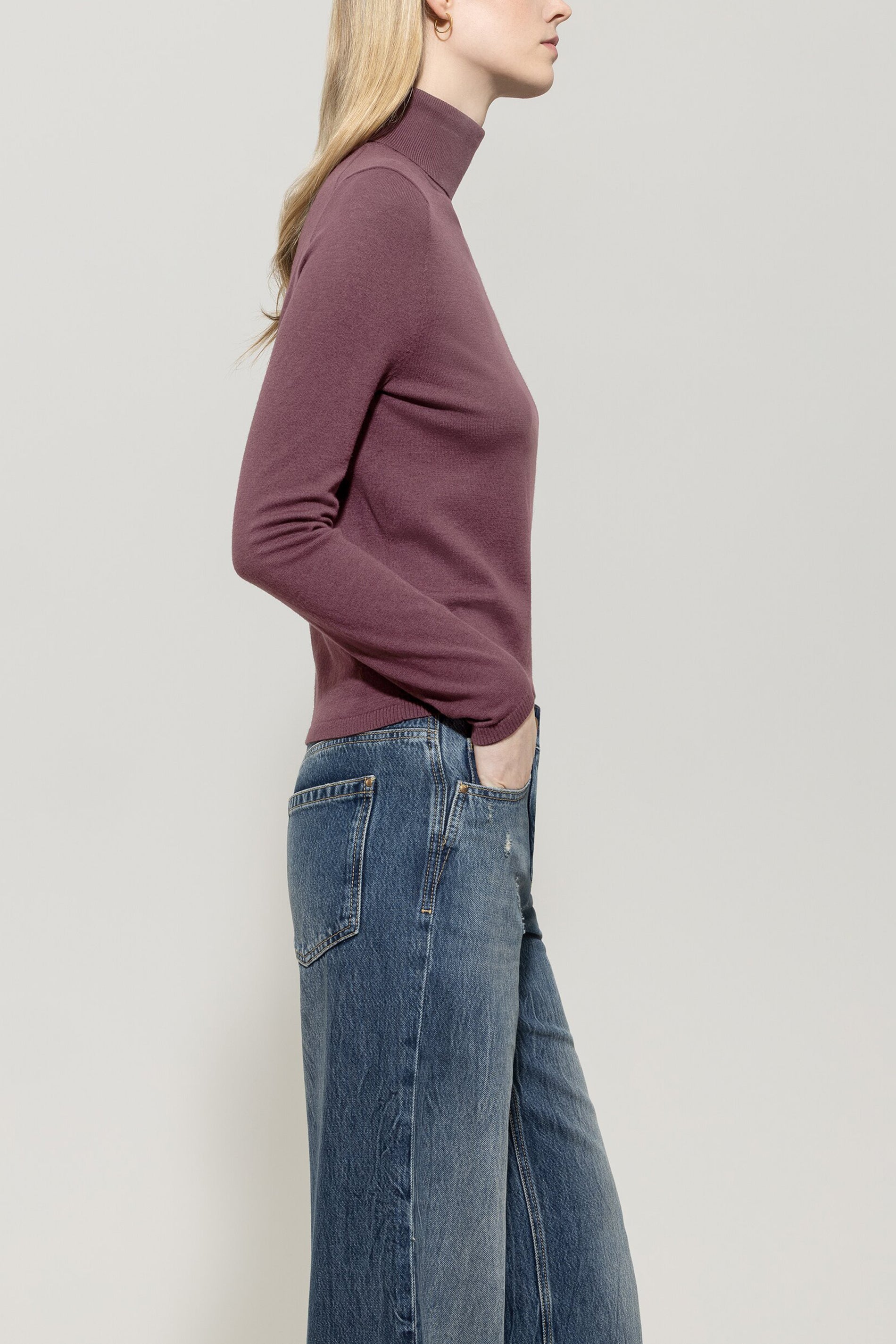 Rollkragen-Pulli aus Woll-Mix