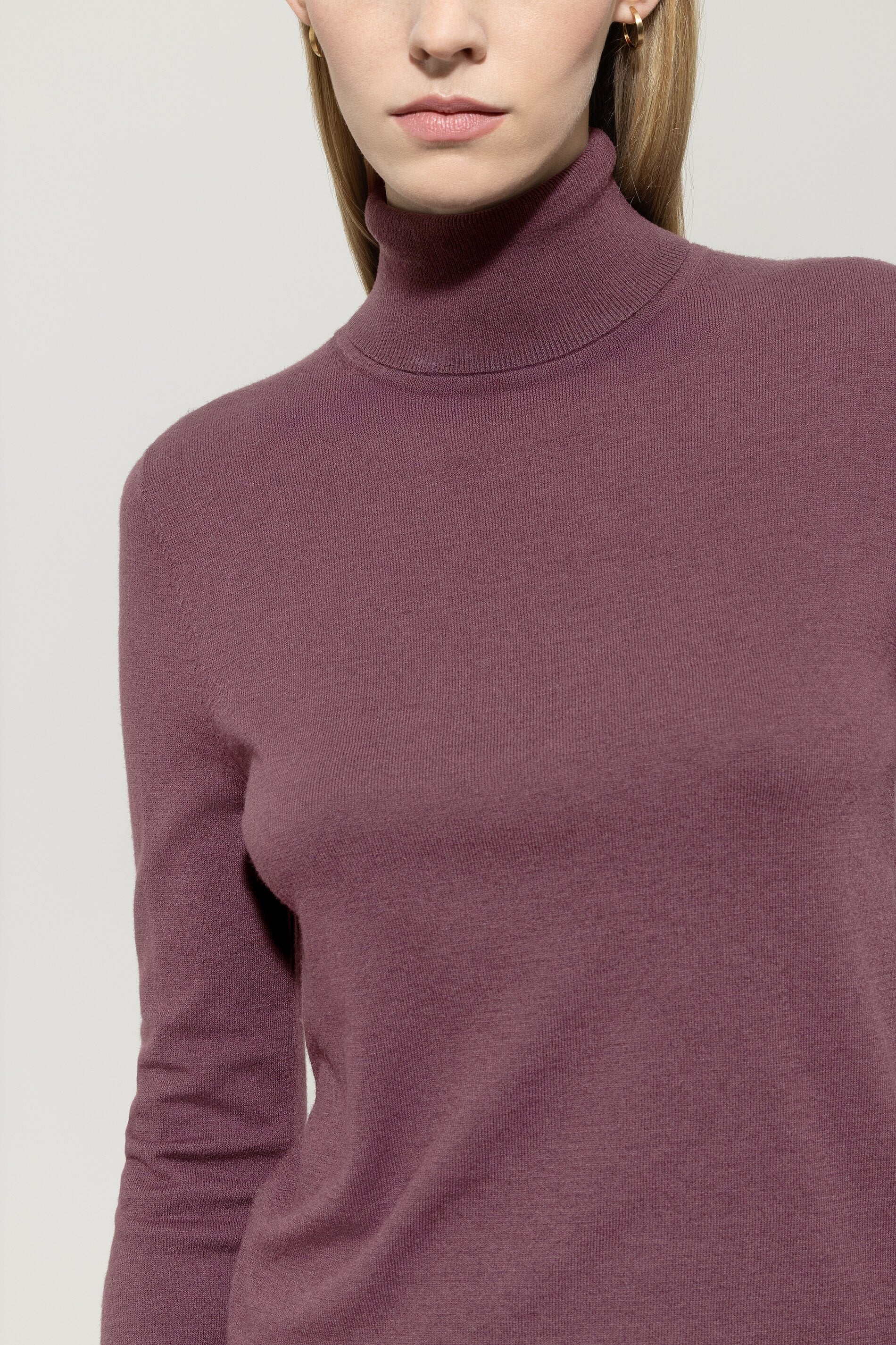 Rollkragen-Pulli aus Woll-Mix