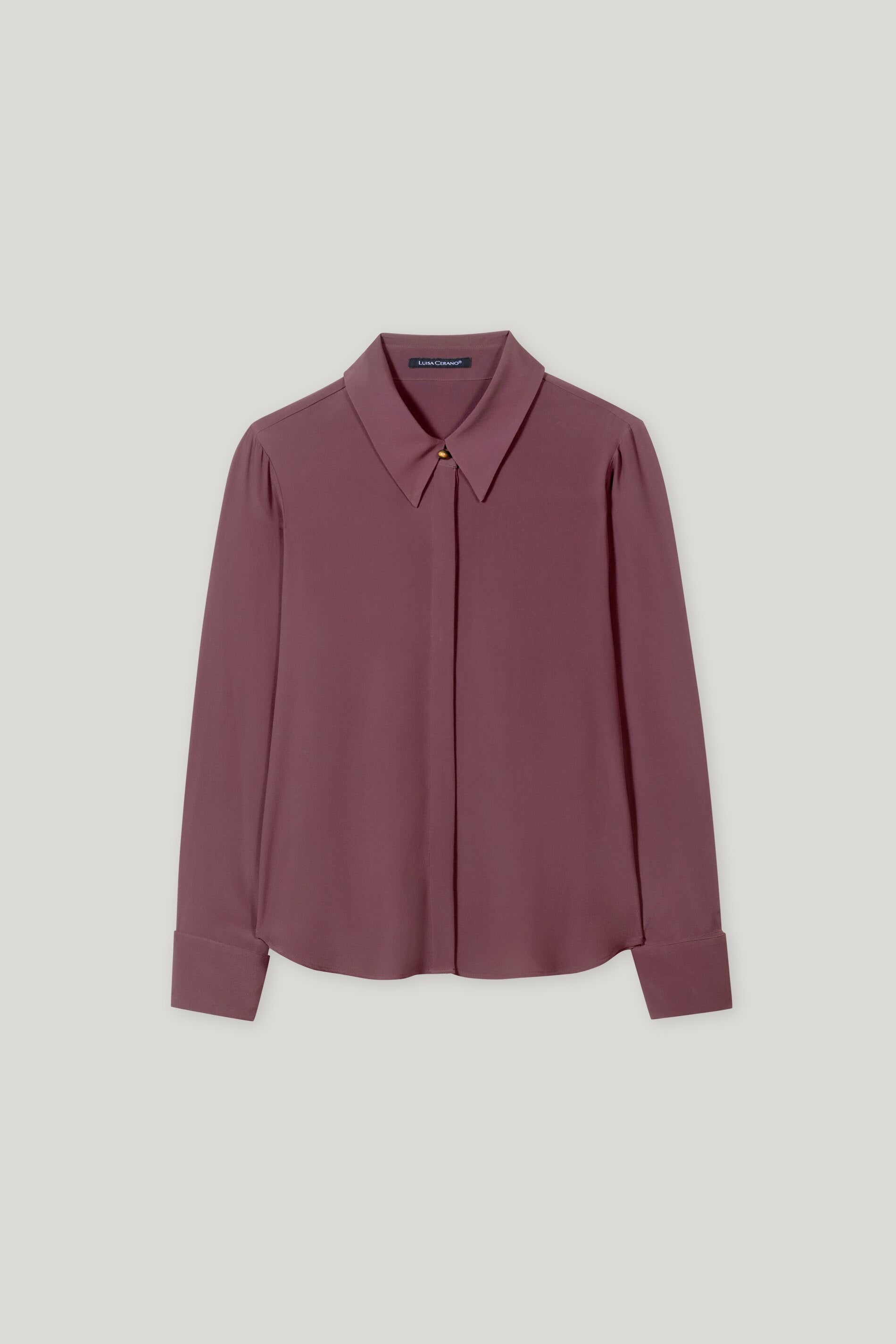 Hemdbluse aus Seiden-Mix