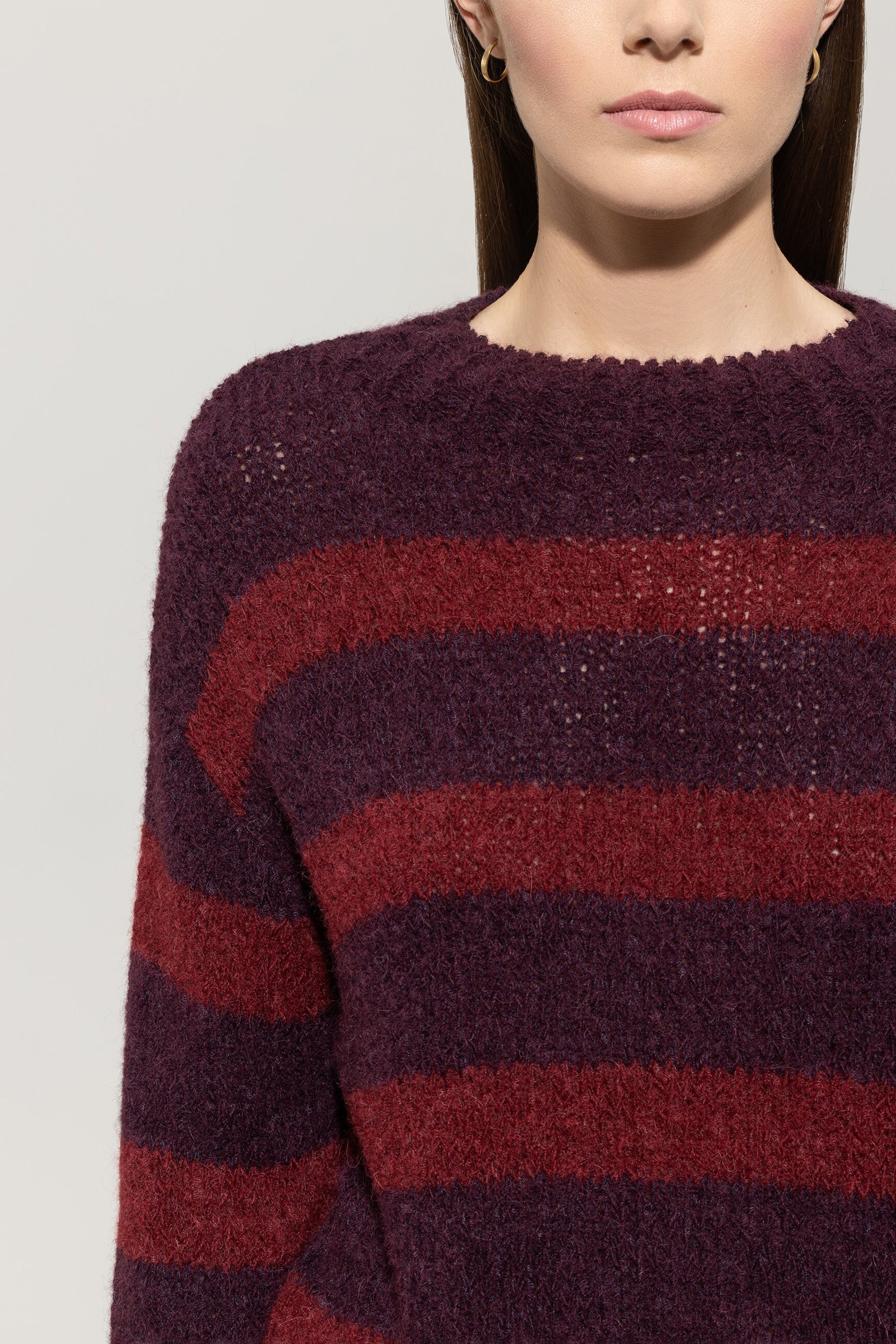 Streifen-Pulli aus Alpaka-Mix