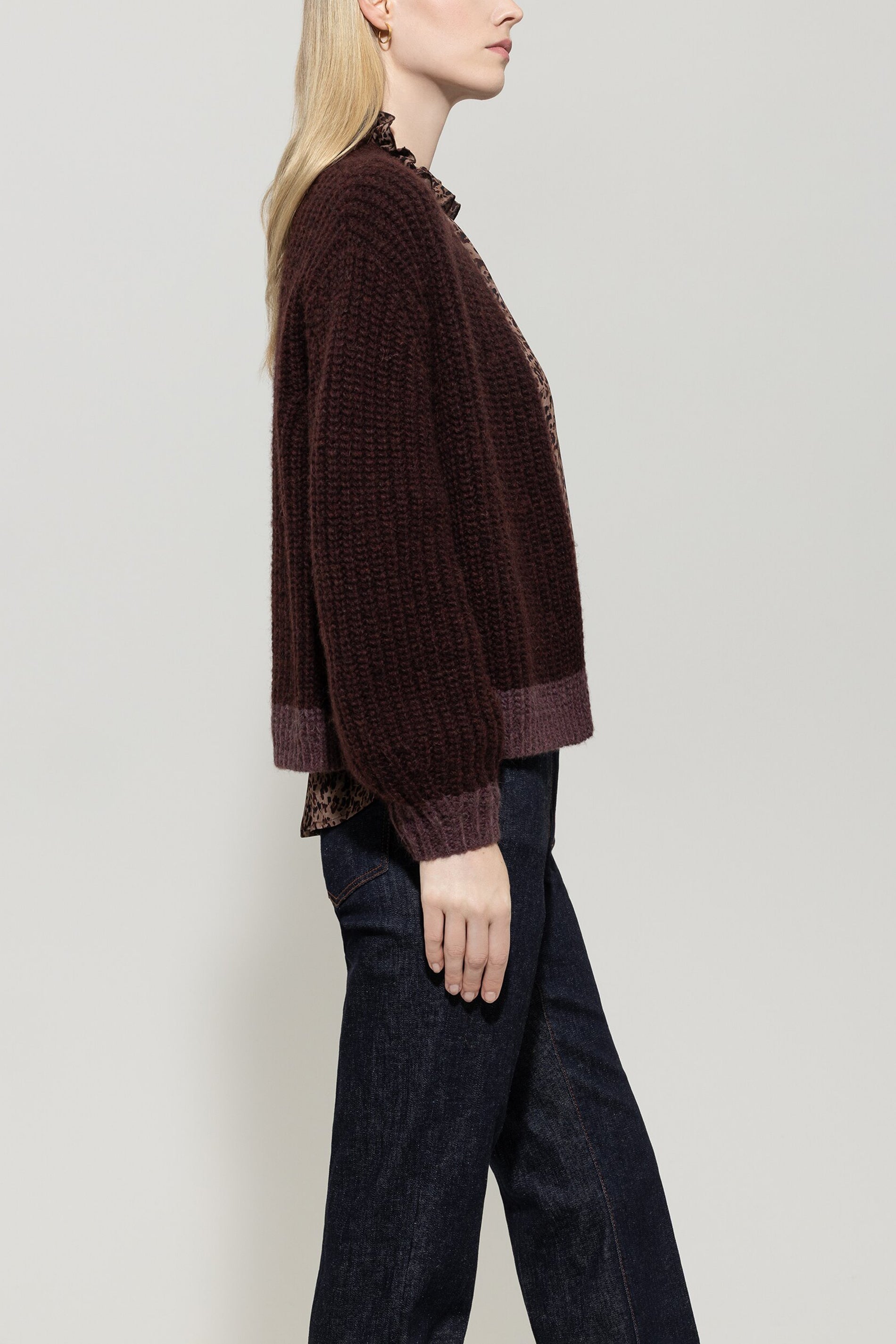 Cardigan mit Colour-Block