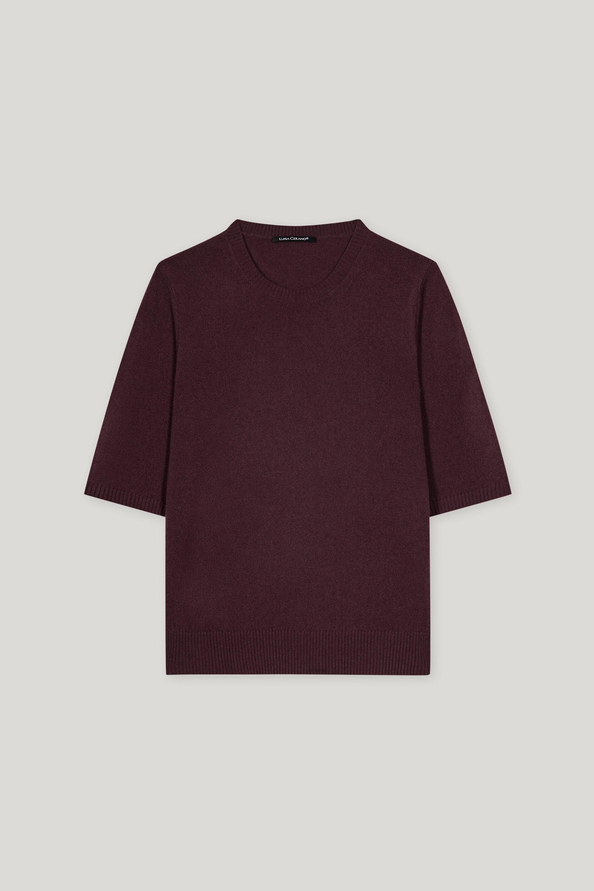Kurzarm-Pulli aus Kaschmir-Mix