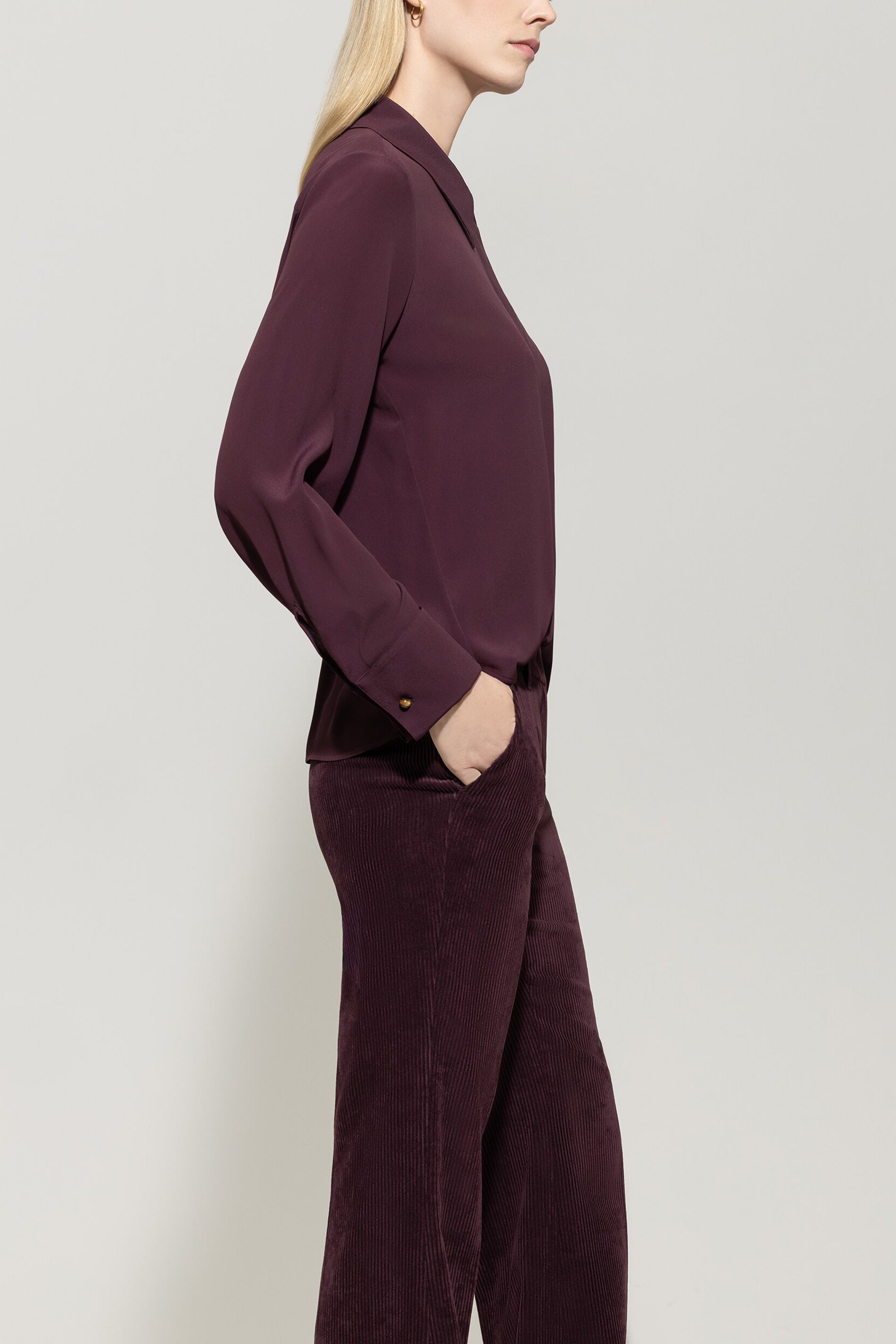 Hemdbluse aus Seiden-Mix