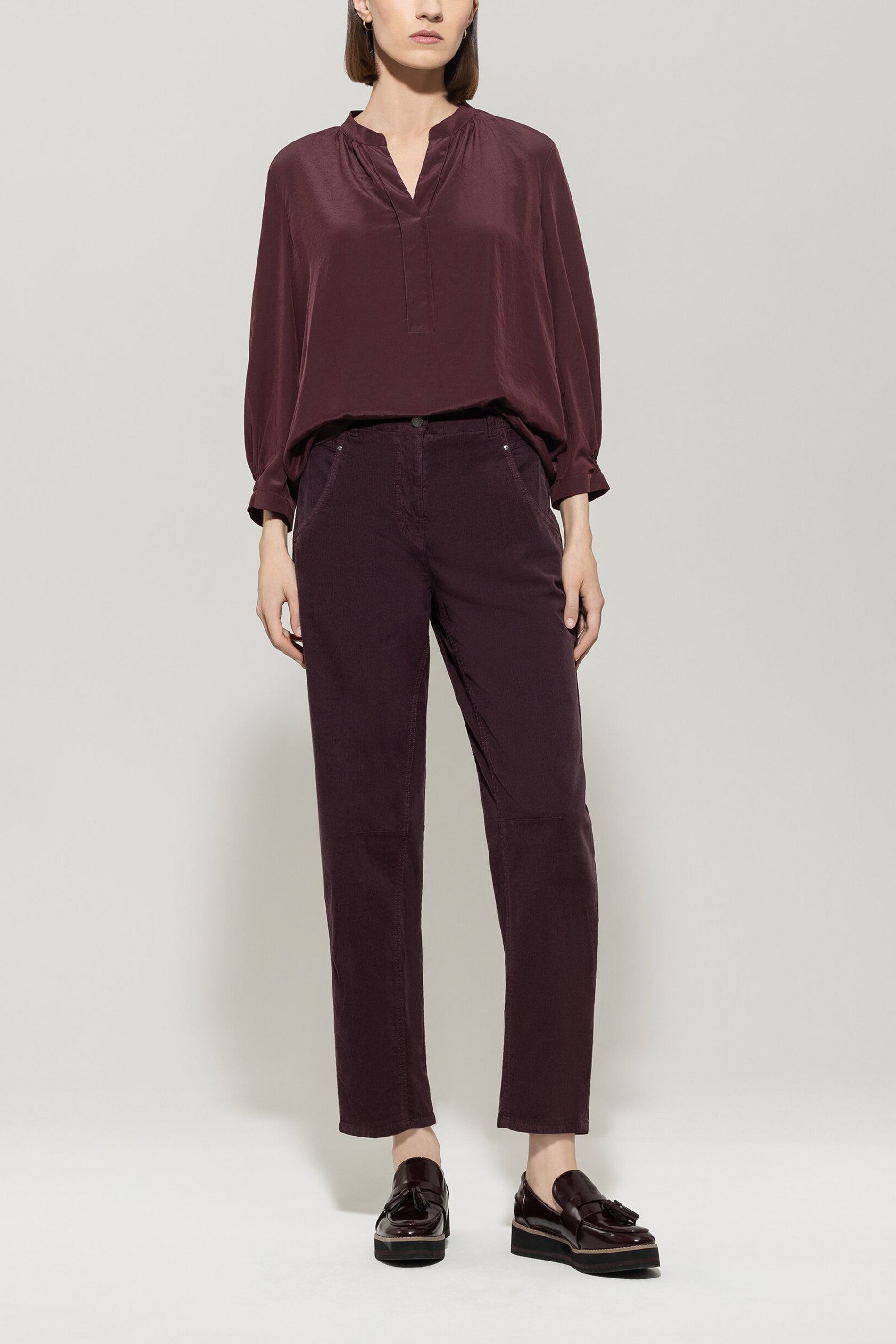 Bluse mit Smokdetail