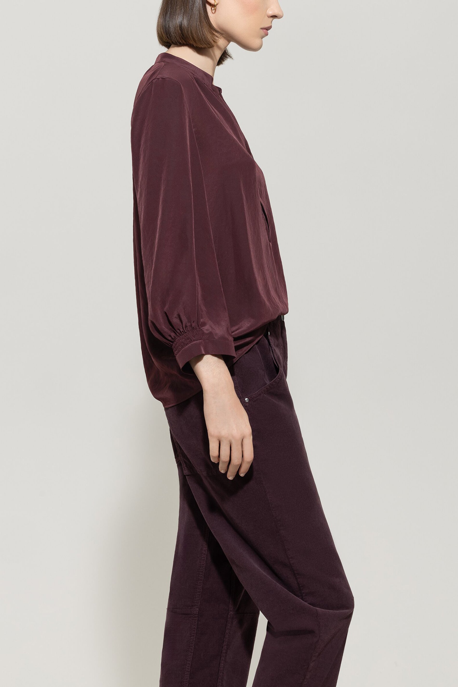 Bluse mit Smokdetail