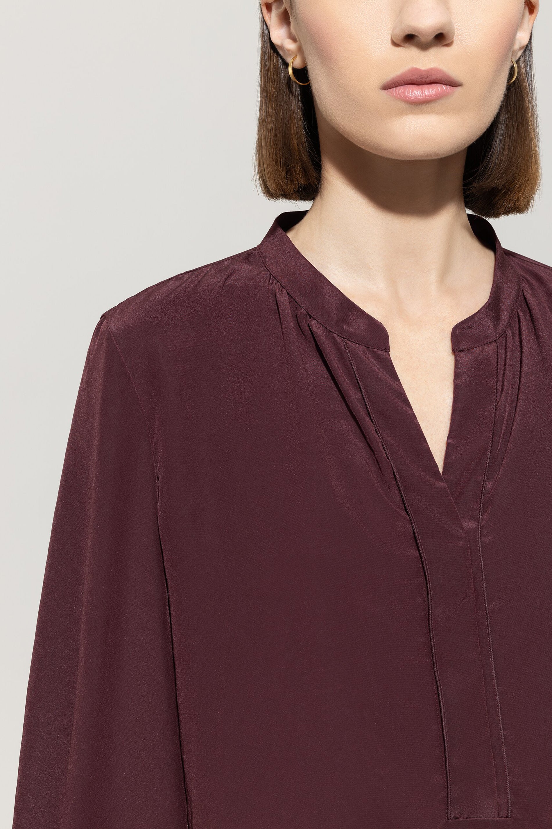 Bluse mit Smokdetail