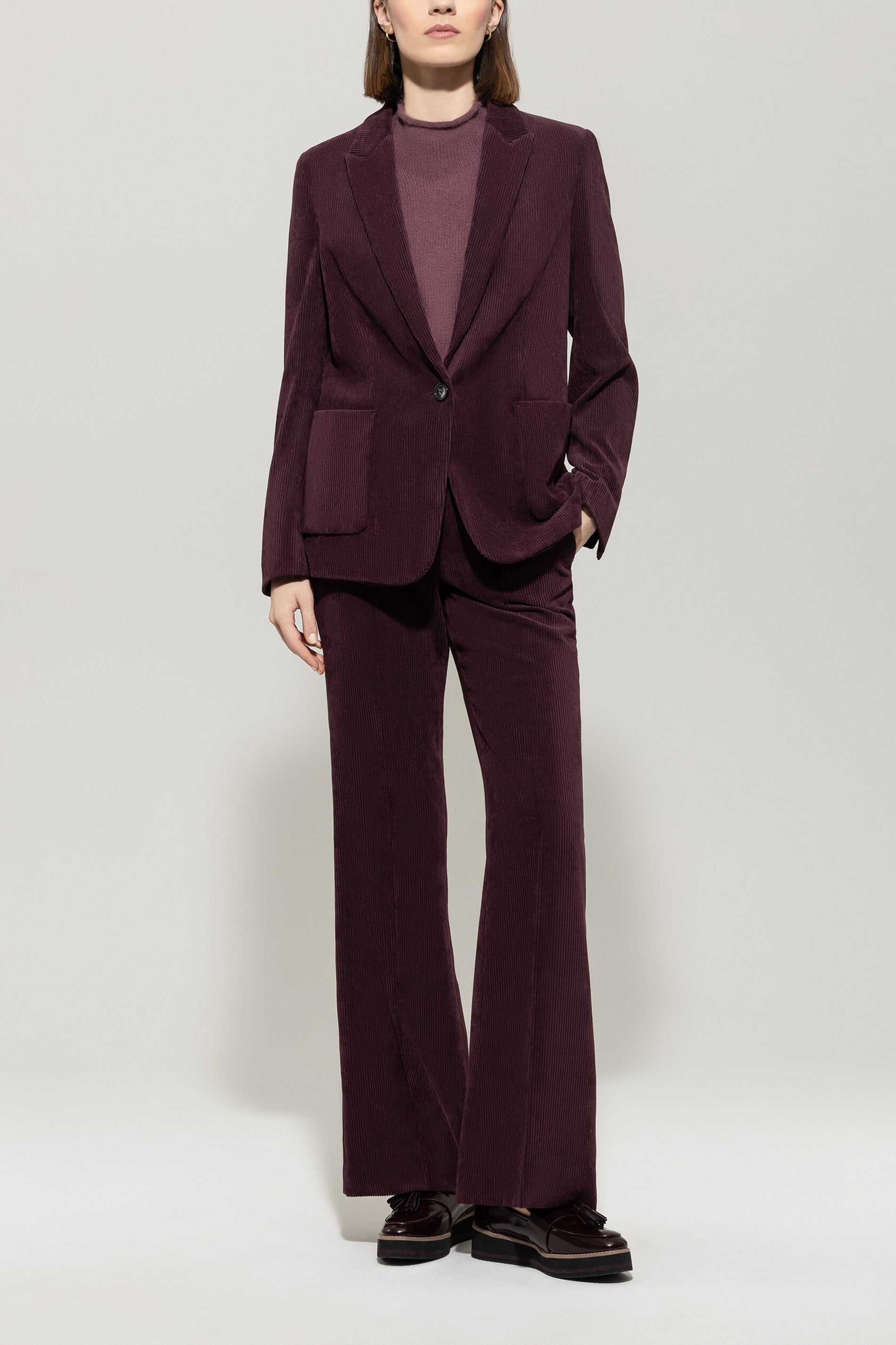 Cord-Ein-Knopf-Blazer