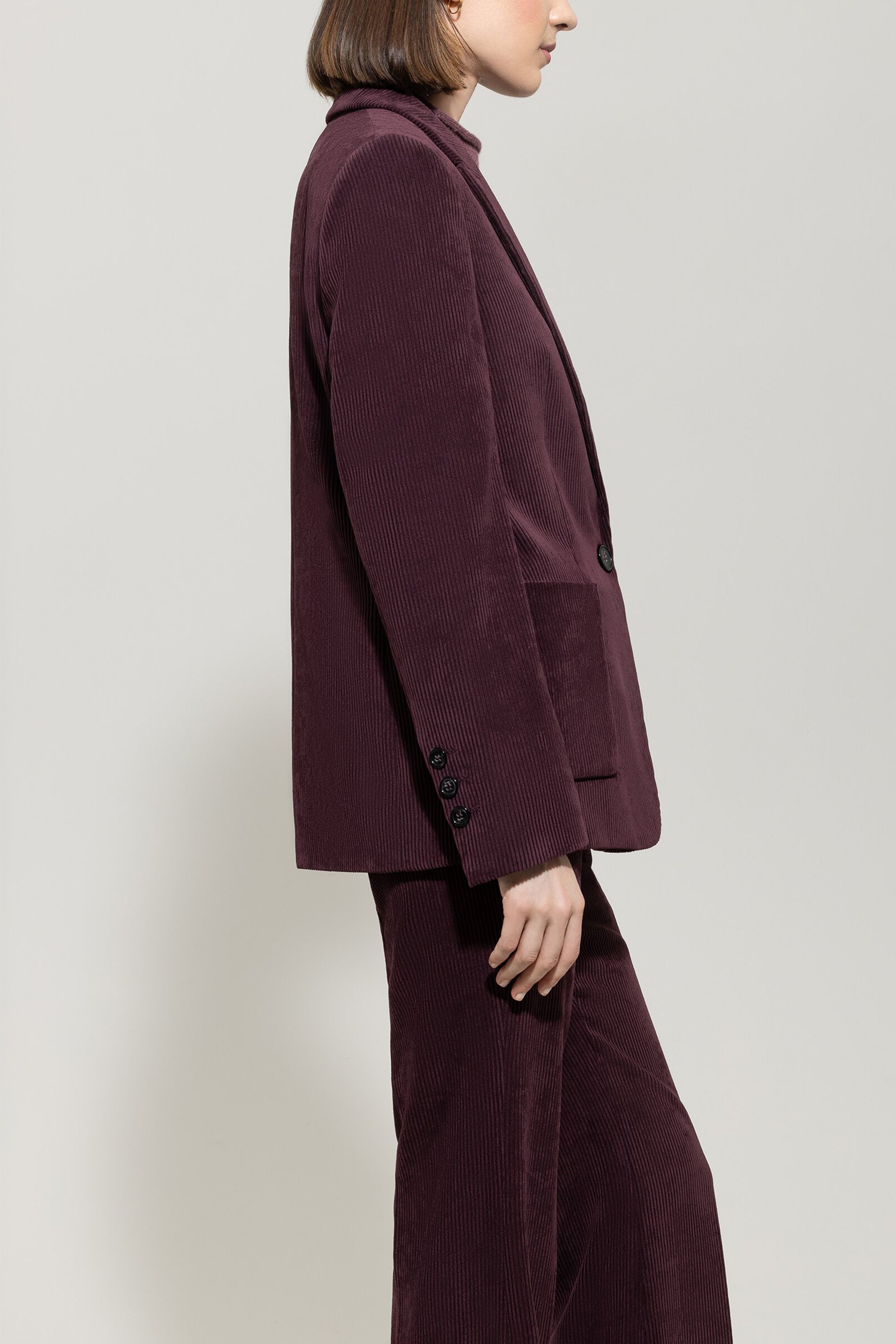 Cord-Ein-Knopf-Blazer