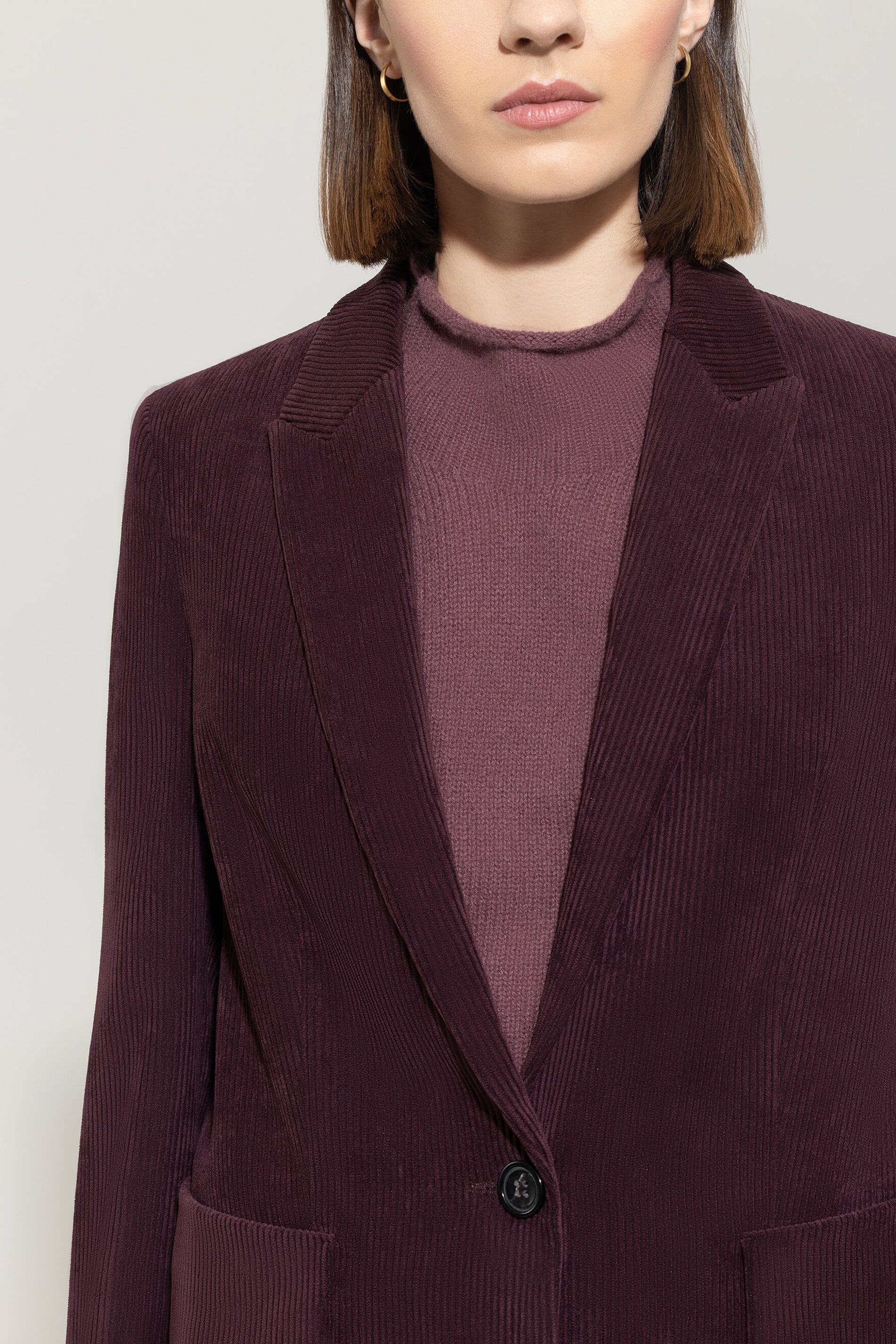 Cord-Ein-Knopf-Blazer