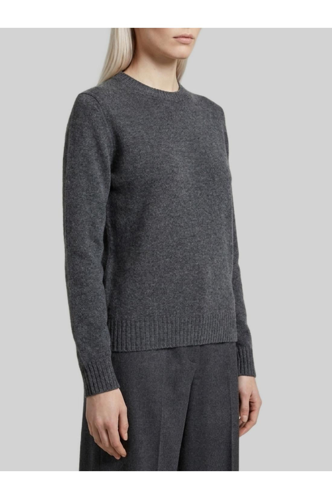 Max Mara-OUTLET-SALE-Lume sweater in dark grey cashmere-ARCHIVIST