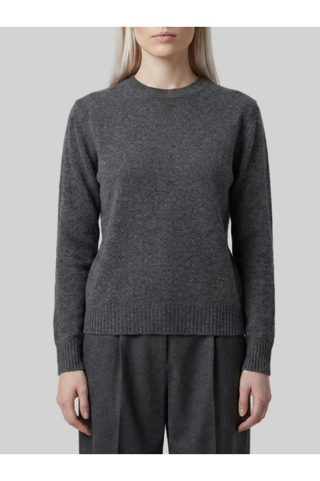 Max Mara-OUTLET-SALE-Lume sweater in dark grey cashmere-ARCHIVIST