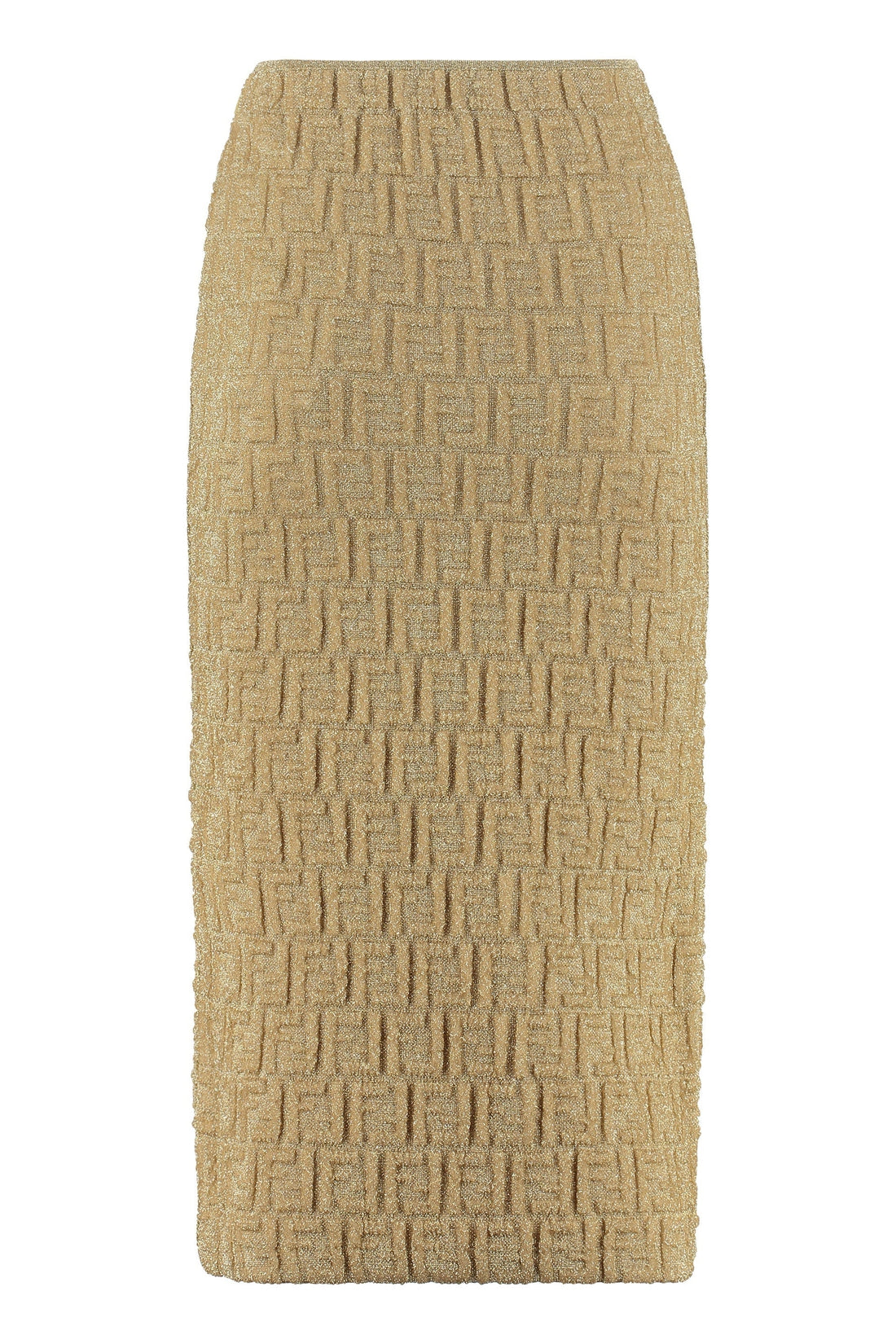 Fendi-OUTLET-SALE-Lurex knit sheath skirt-ARCHIVIST