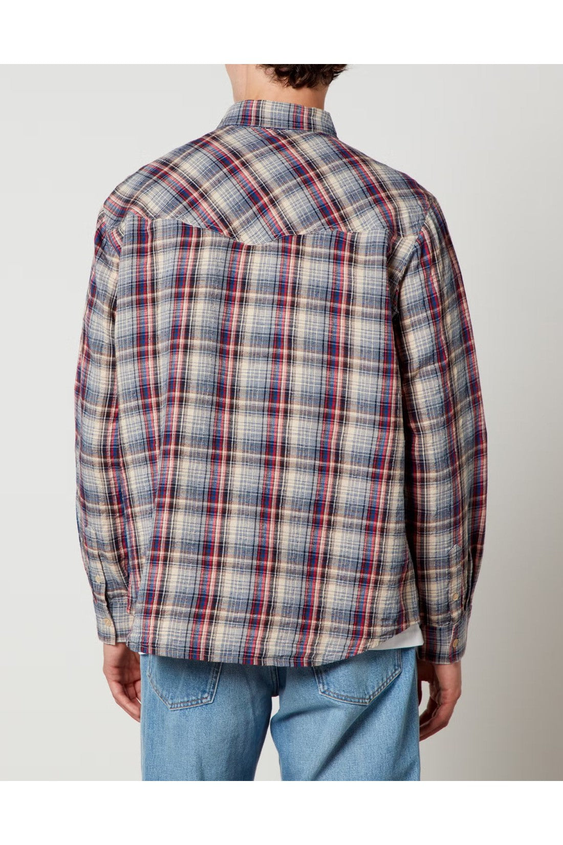 Isabel Marant-OUTLET-SALE-Lydian Cotton Linen Check Shirt-ARCHIVIST