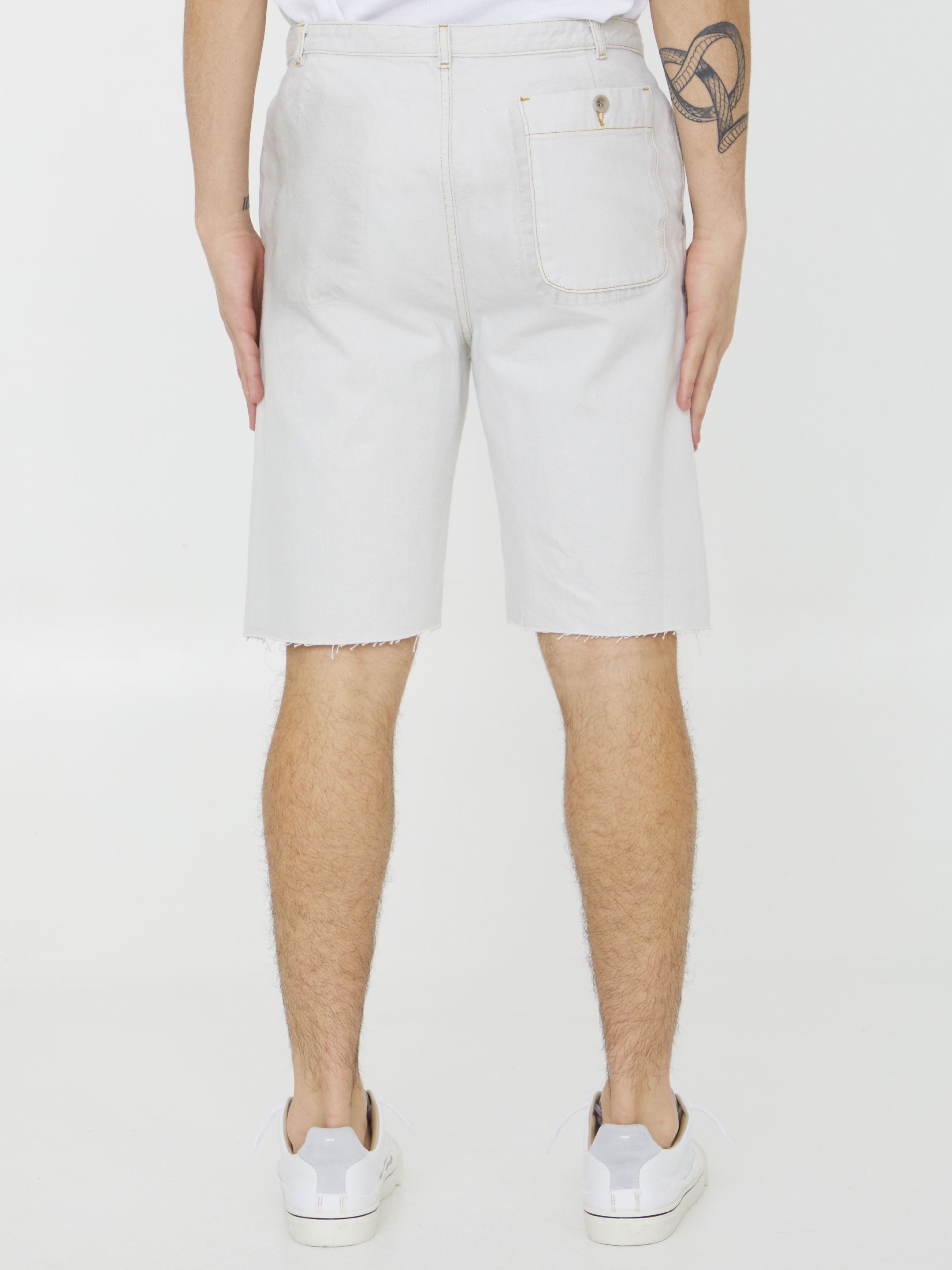 Cotton denim shorts