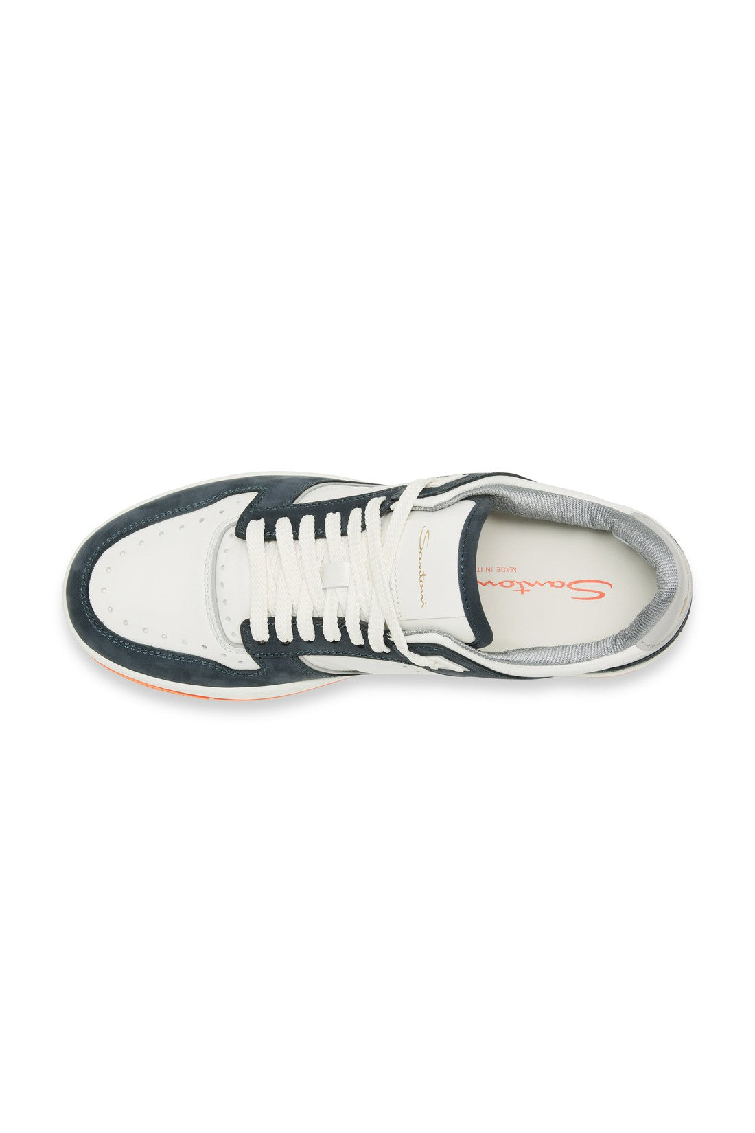 Men’s white and blue leather and nubuck Sneak-Air sneaker