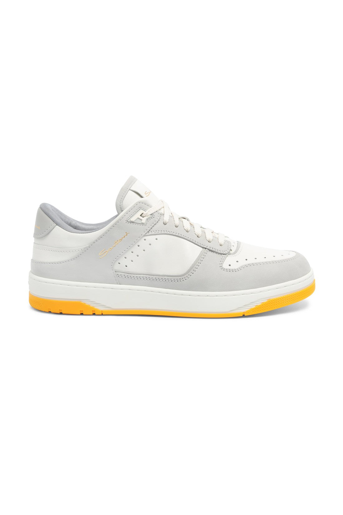 Men’s white and grey leather and nubuck Sneak-Air sneaker