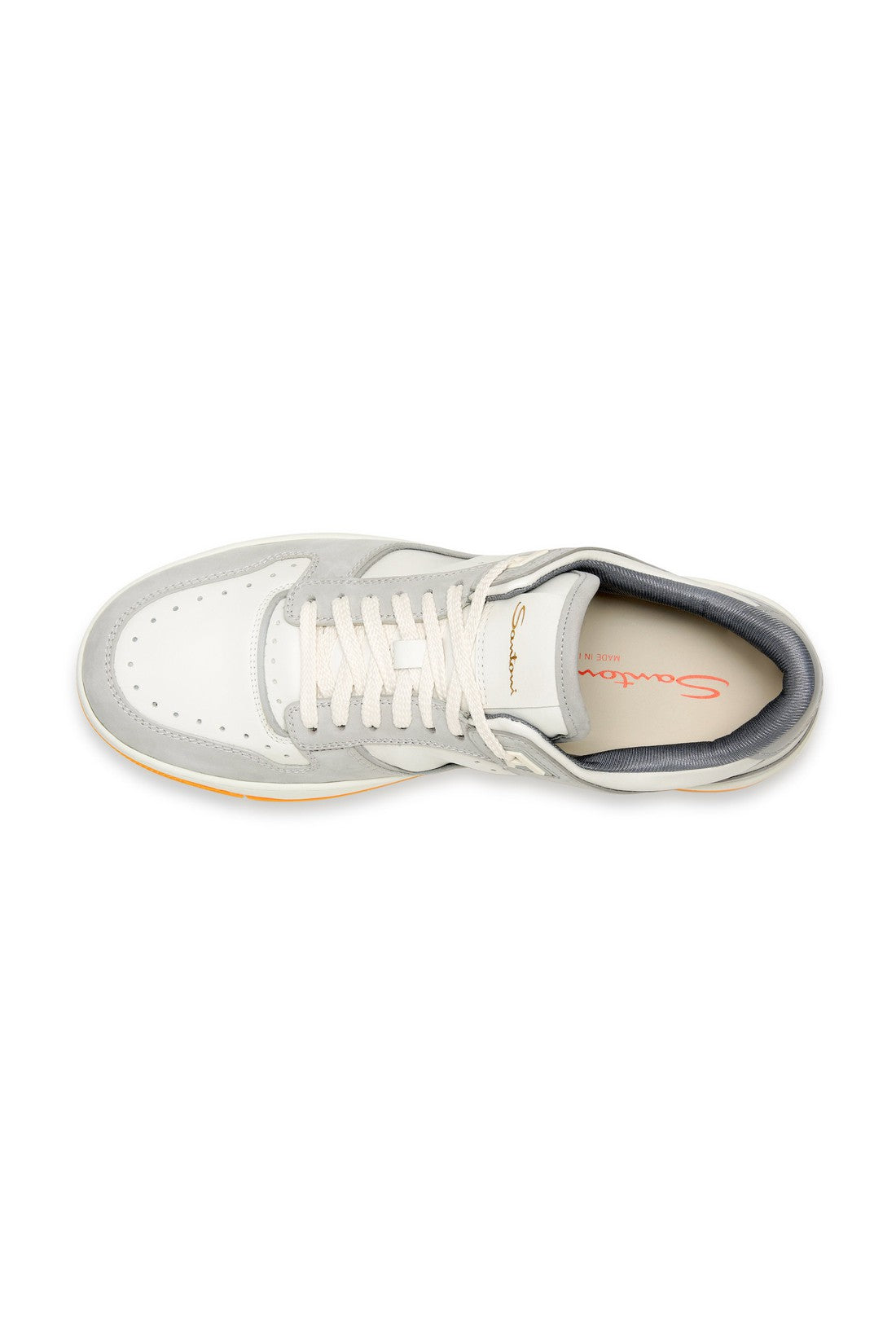 Men’s white and grey leather and nubuck Sneak-Air sneaker