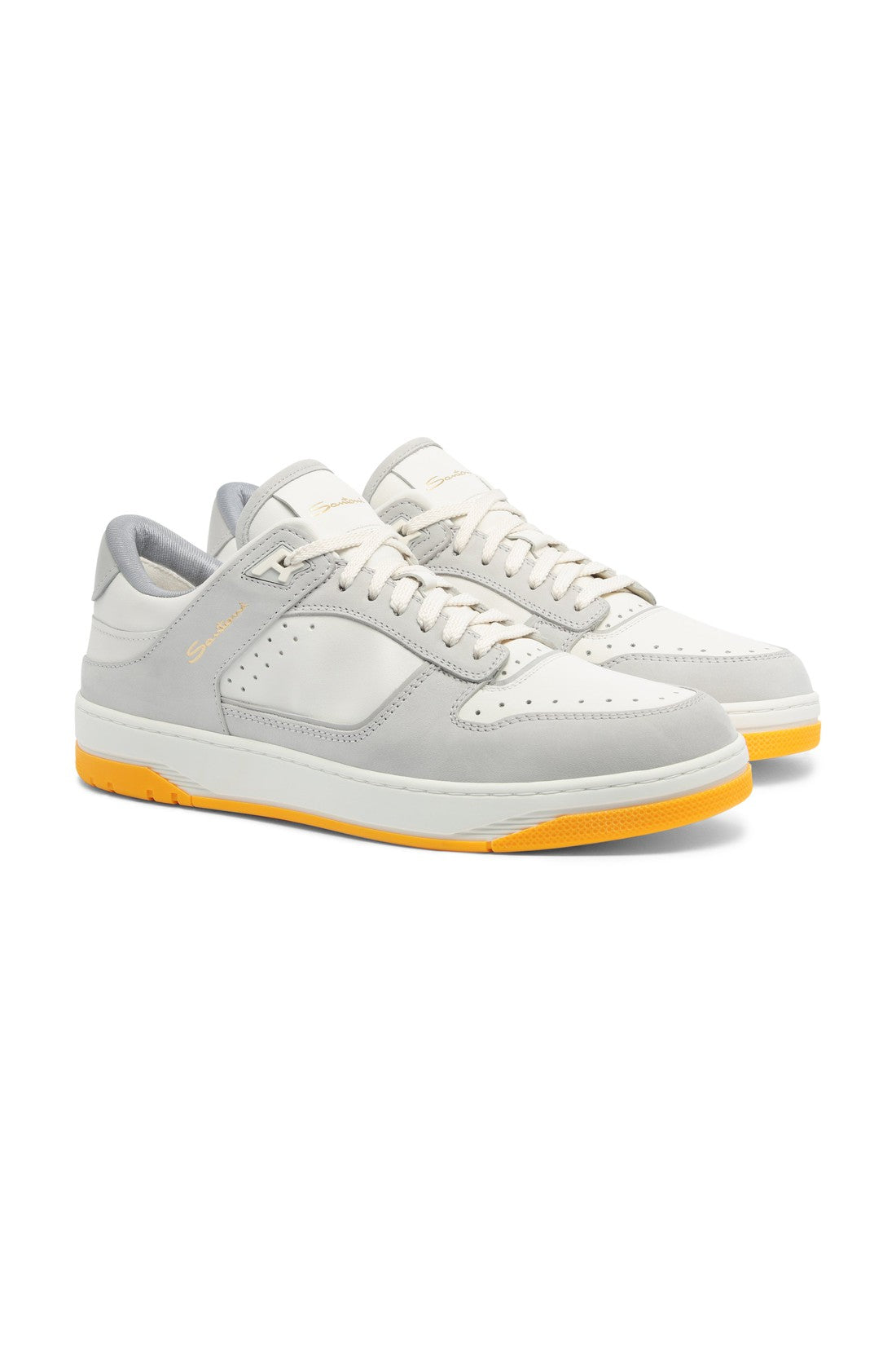 Men’s white and grey leather and nubuck Sneak-Air sneaker