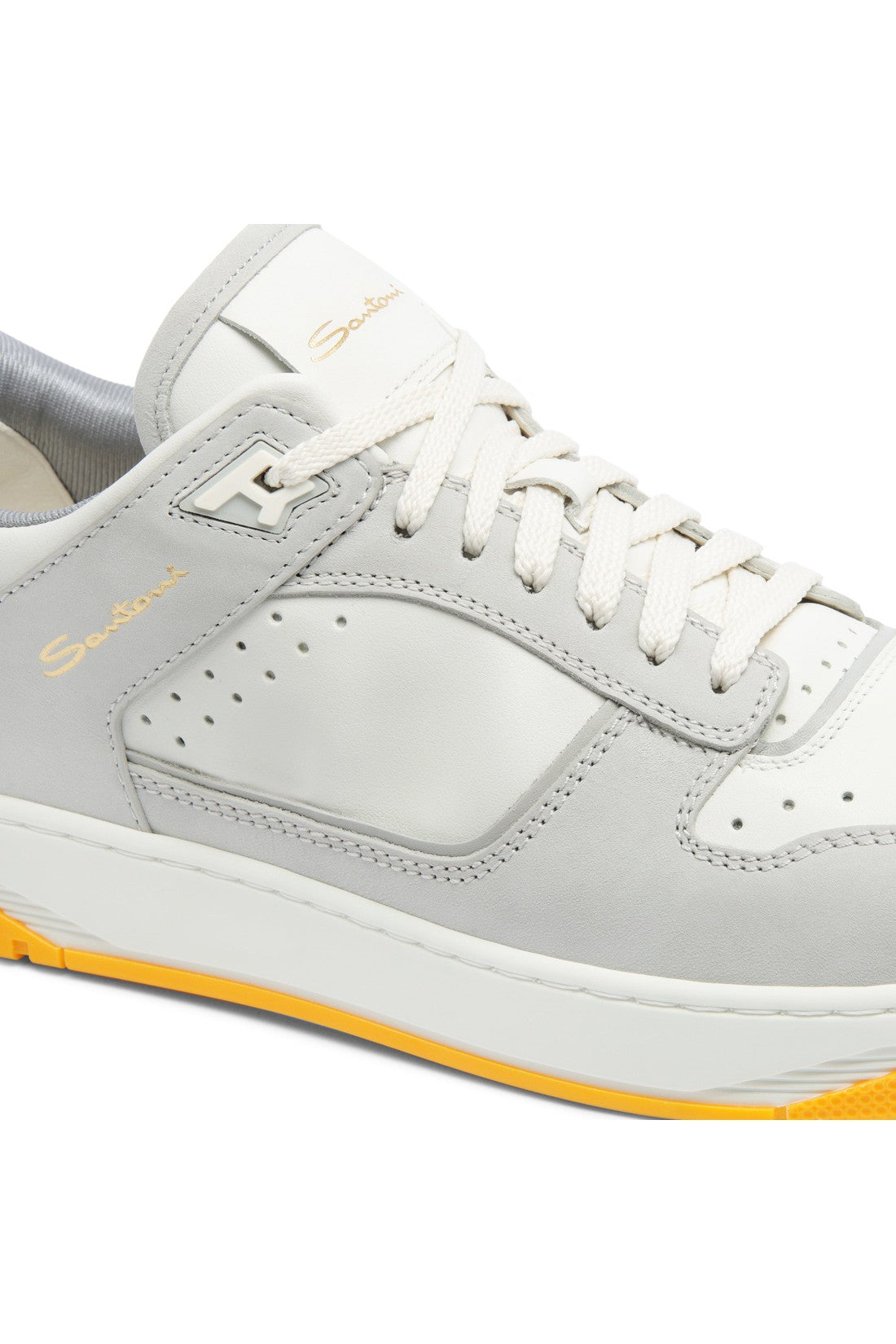 Men’s white and grey leather and nubuck Sneak-Air sneaker