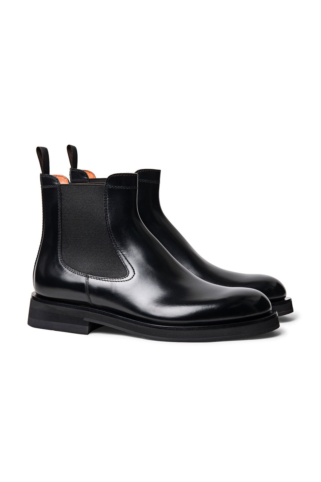 Men’s polished black leather Chelsea boot