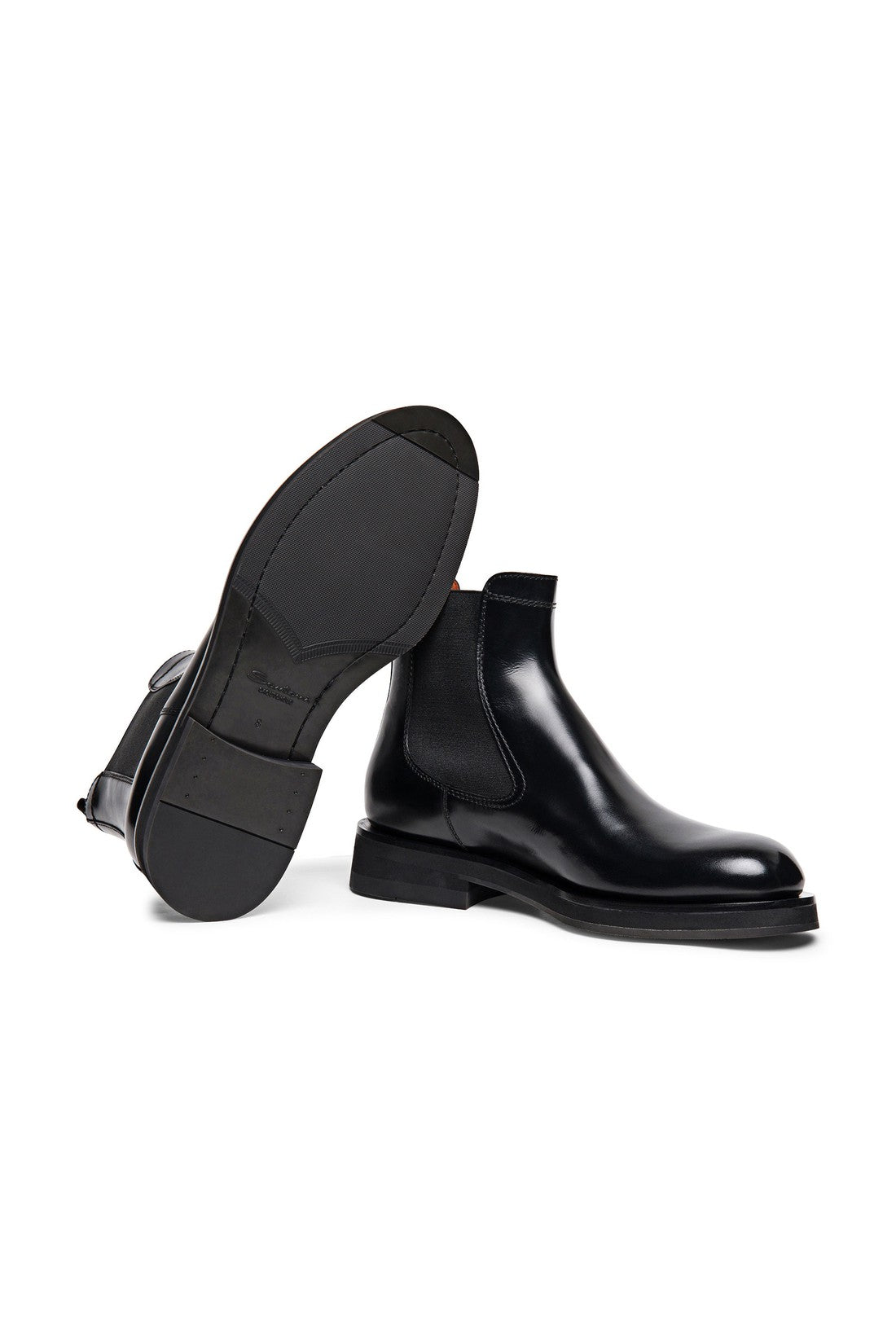 Men’s polished black leather Chelsea boot