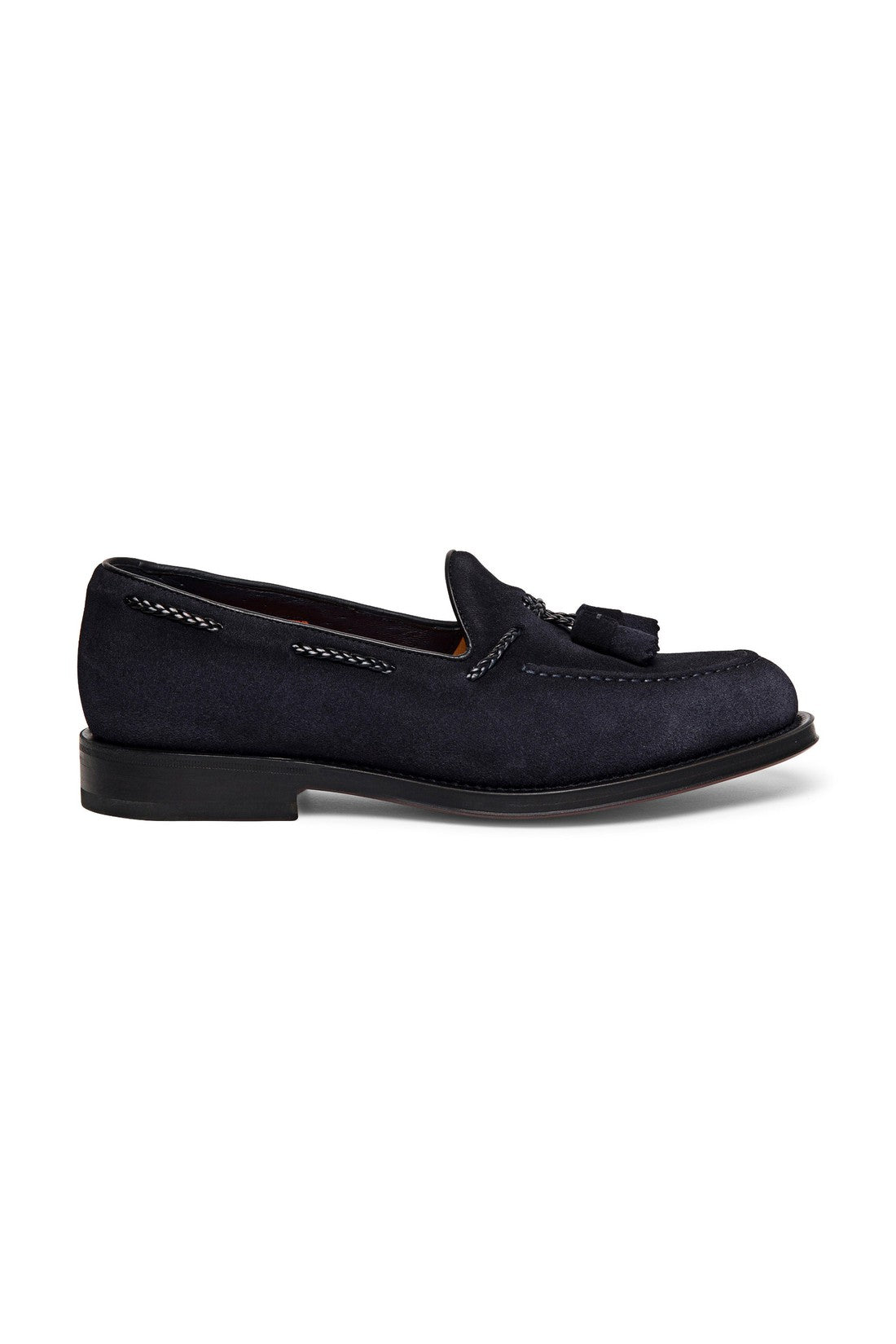 Men's blue suede tassel loafer