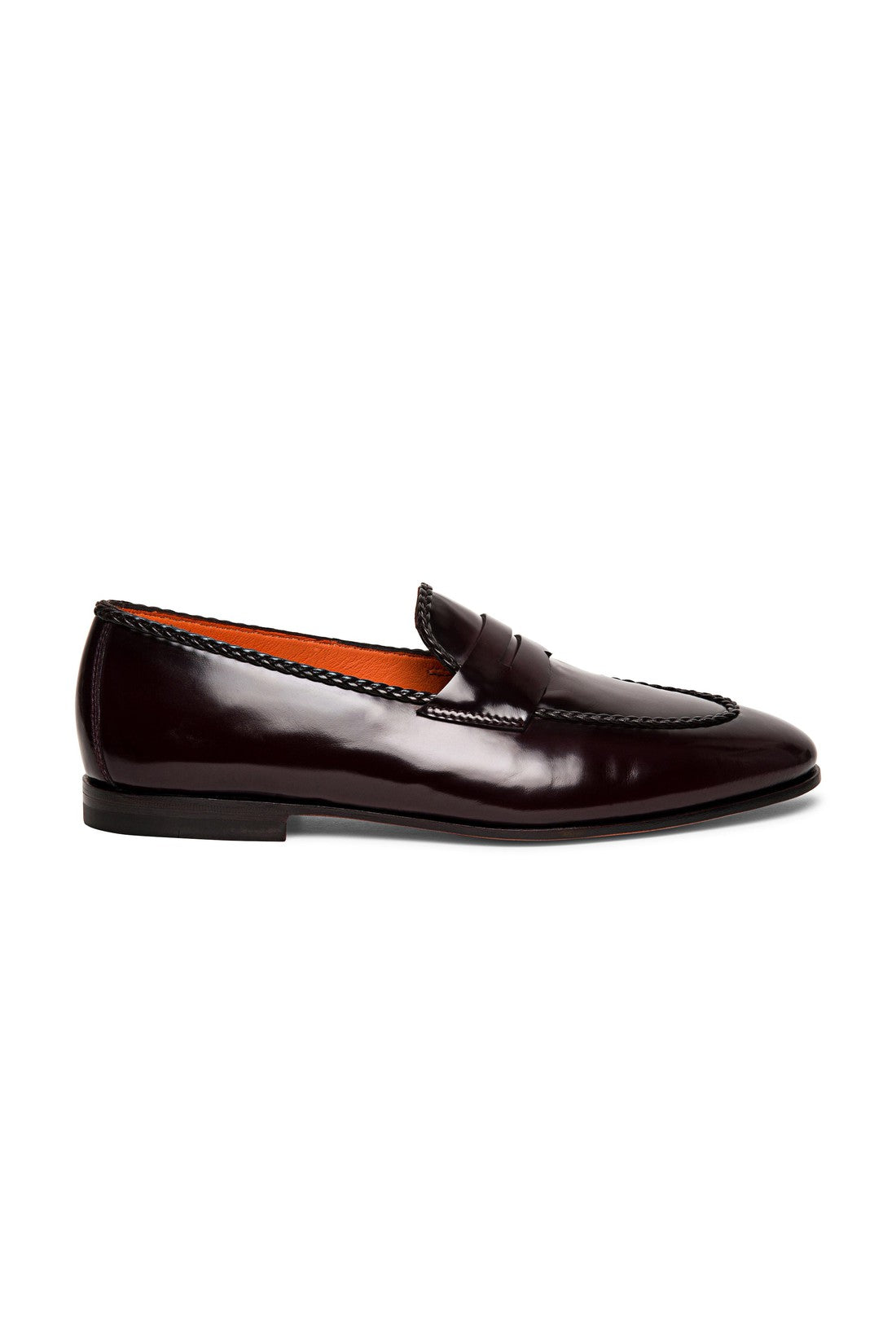 Men’s burgundy leather penny loafer