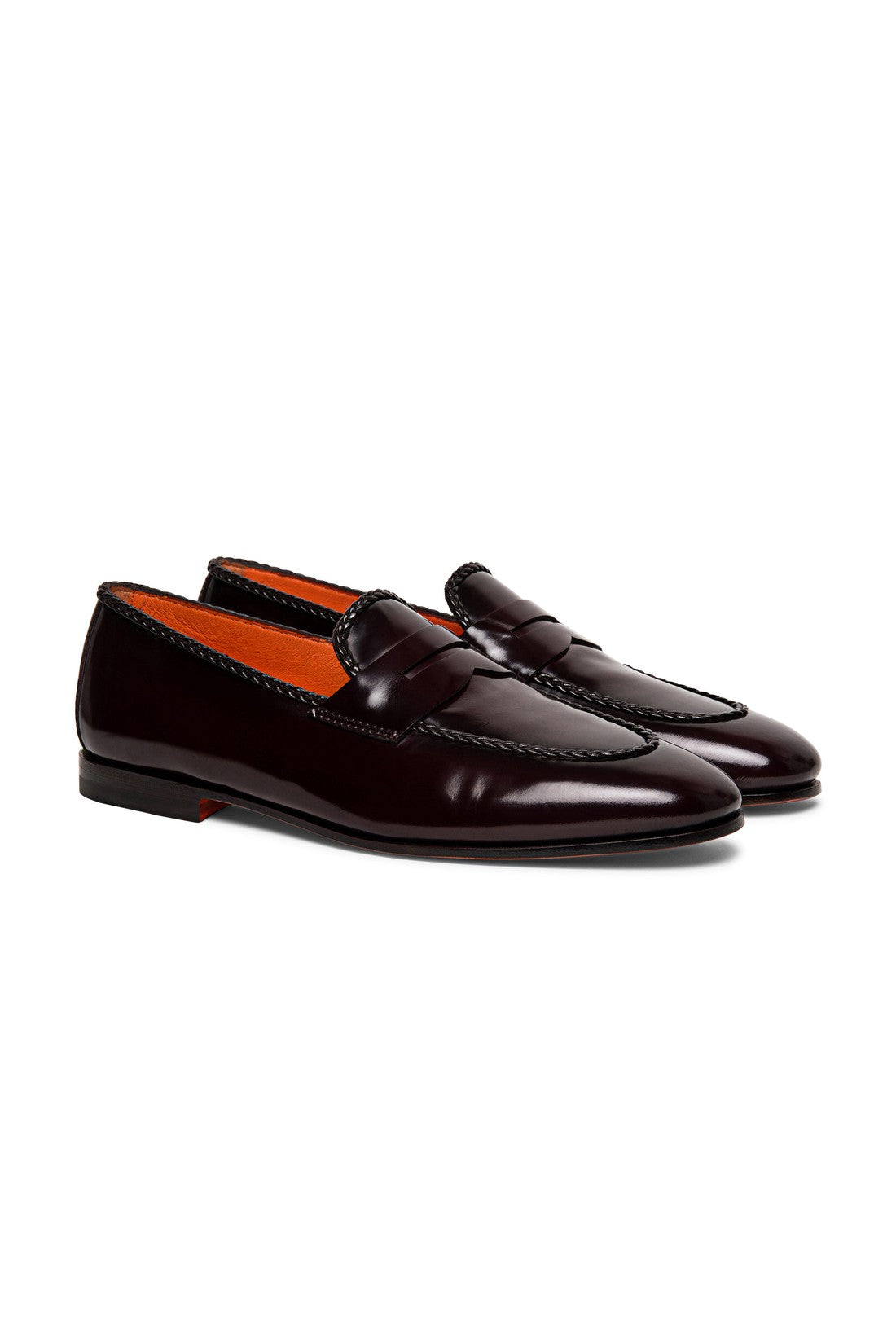 Men’s burgundy leather penny loafer