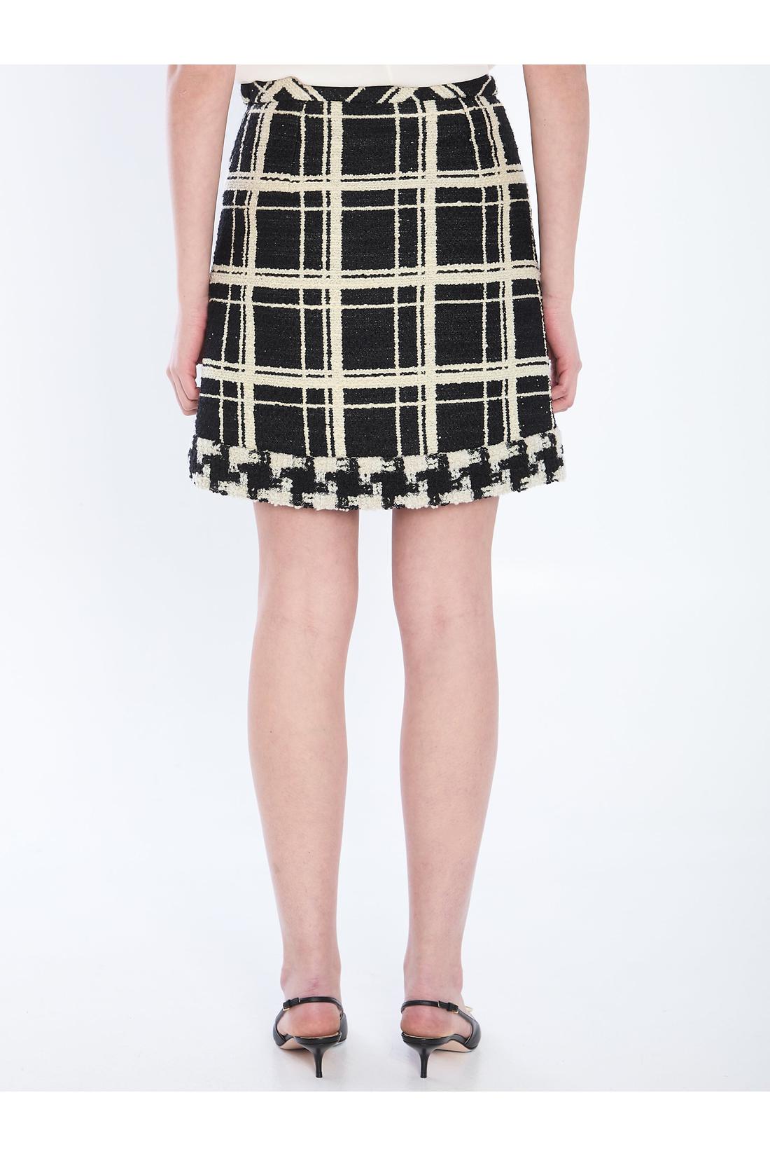 Valentino Garavani-OUTLET-SALE-Macro Check tweed mini skirt-ARCHIVIST