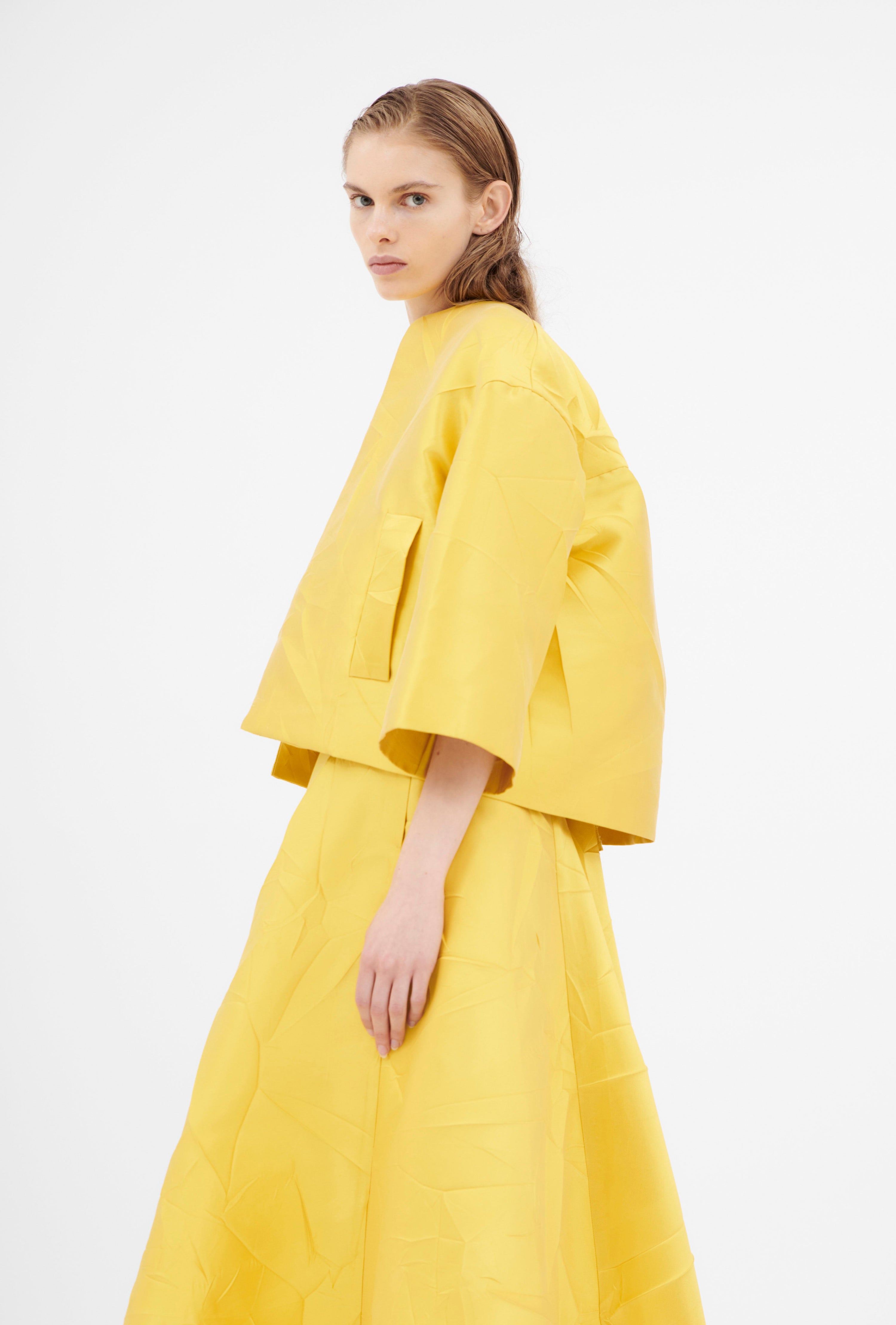 Odeeh-Macro Crinkle Jacquard Jacke, Lemon-Jacken & Mäntel-Black-Deal-Outlet-by-ARCHIVIST