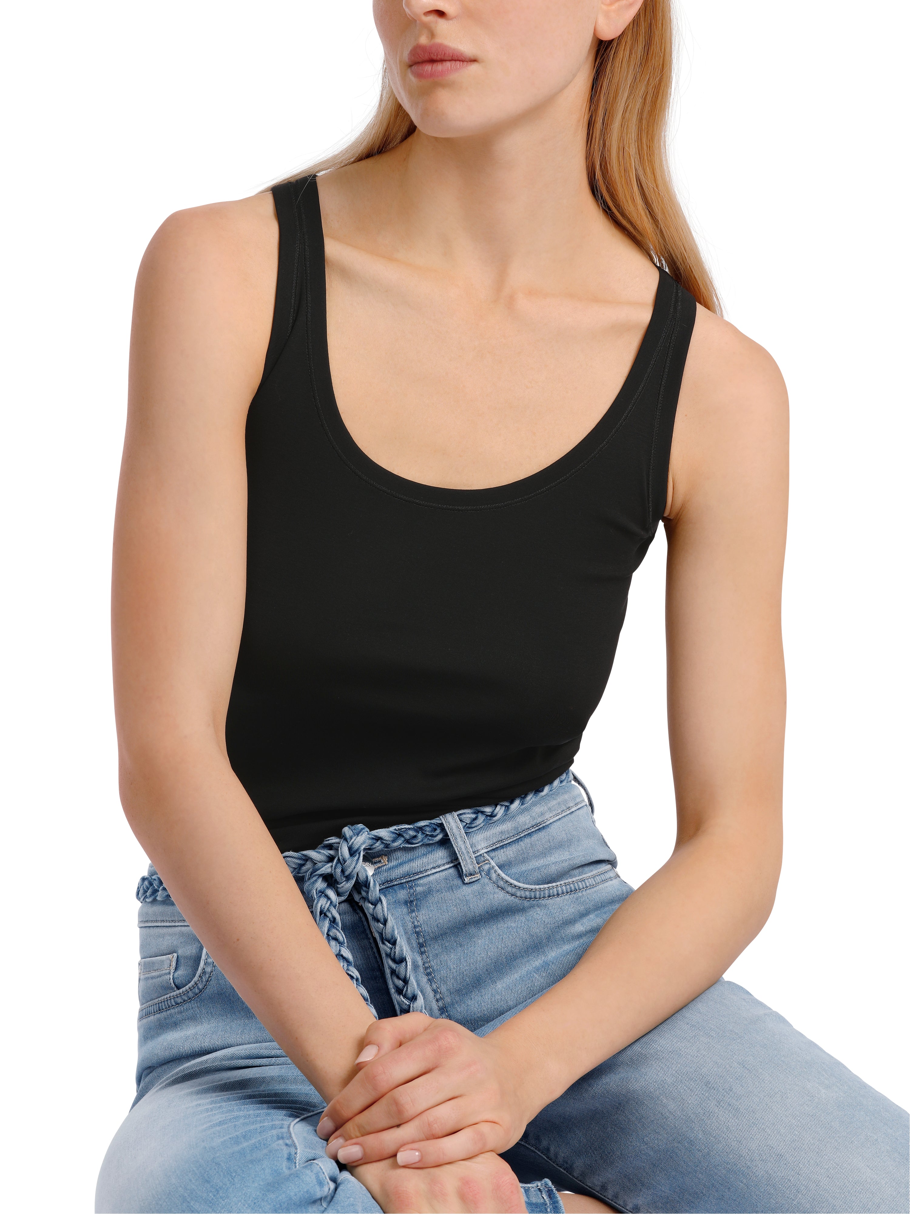 Marc Cain-Leichtes, ärmelloses Top-Shirts-Black-Deal-Outlet-by-ARCHIVIST