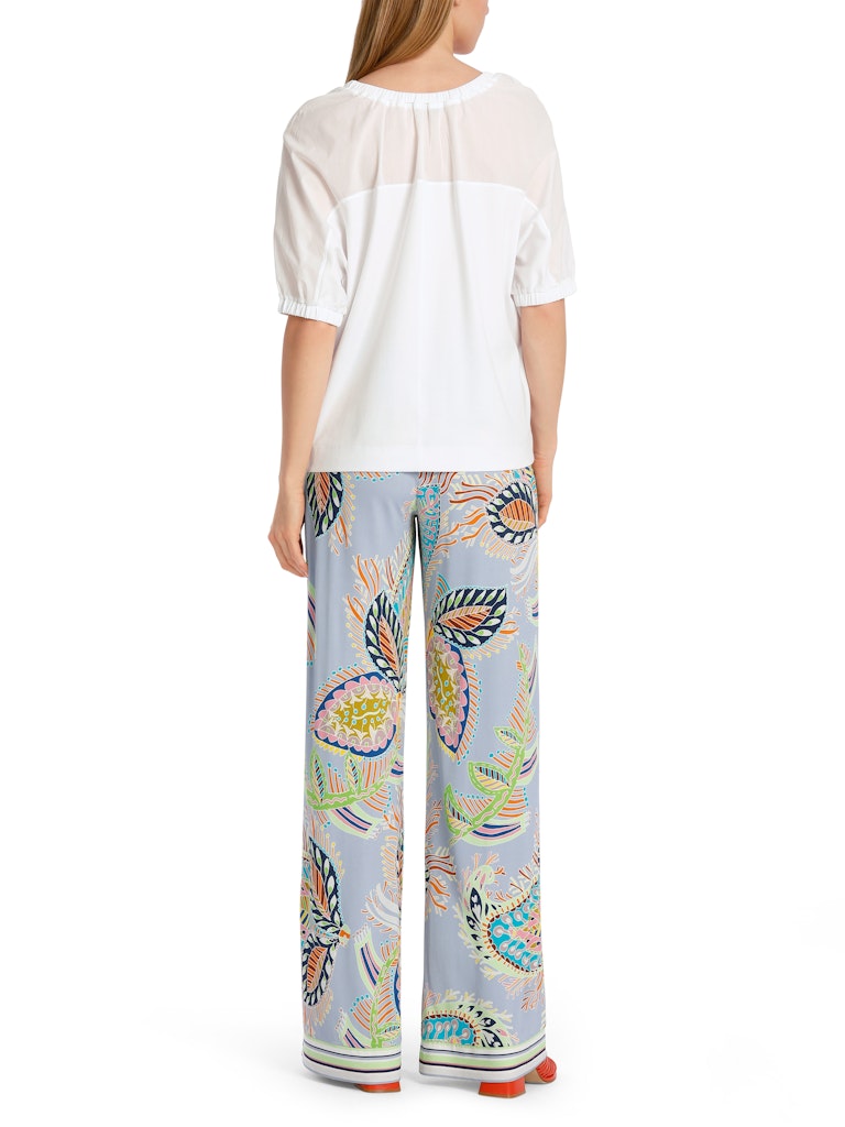 Baumwoll-T-Shirt im Materialmix