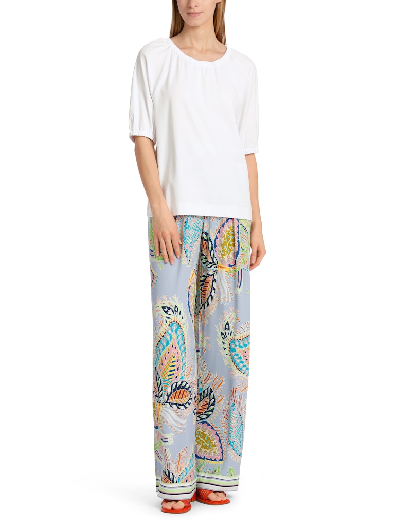 Baumwoll-T-Shirt im Materialmix