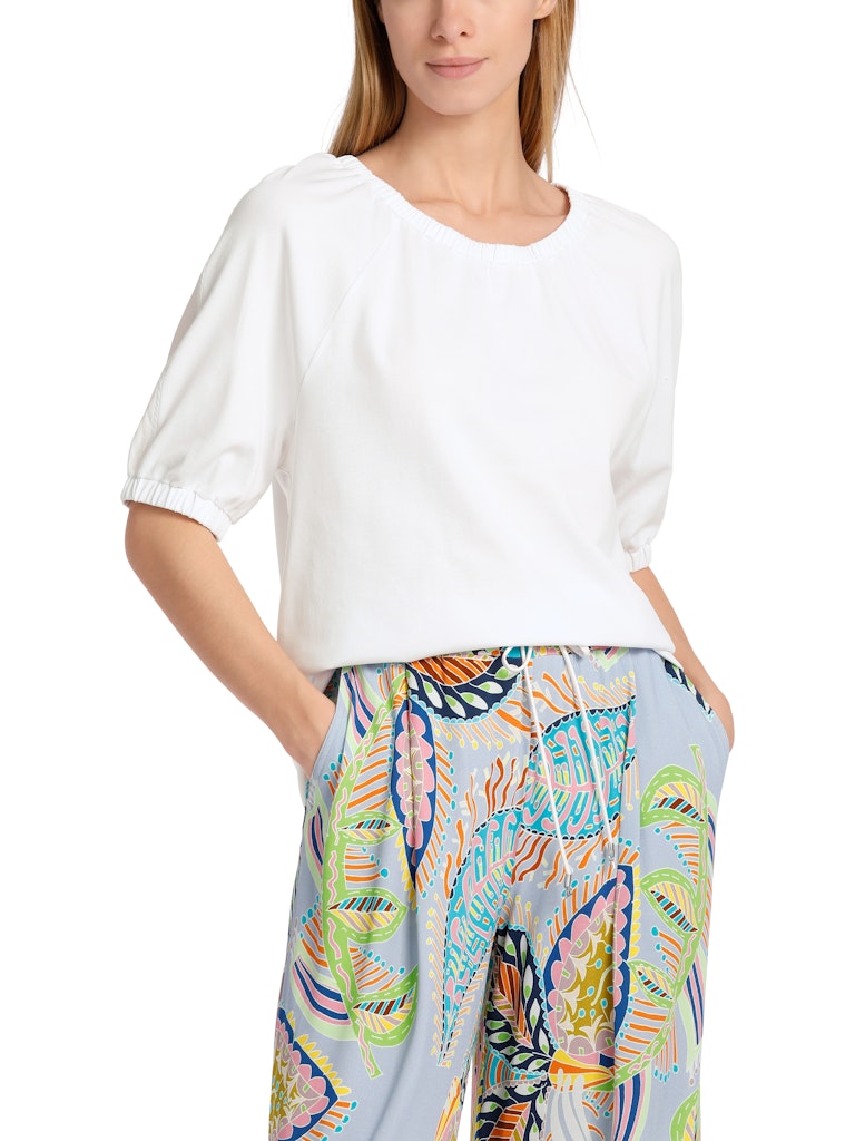 Baumwoll-T-Shirt im Materialmix